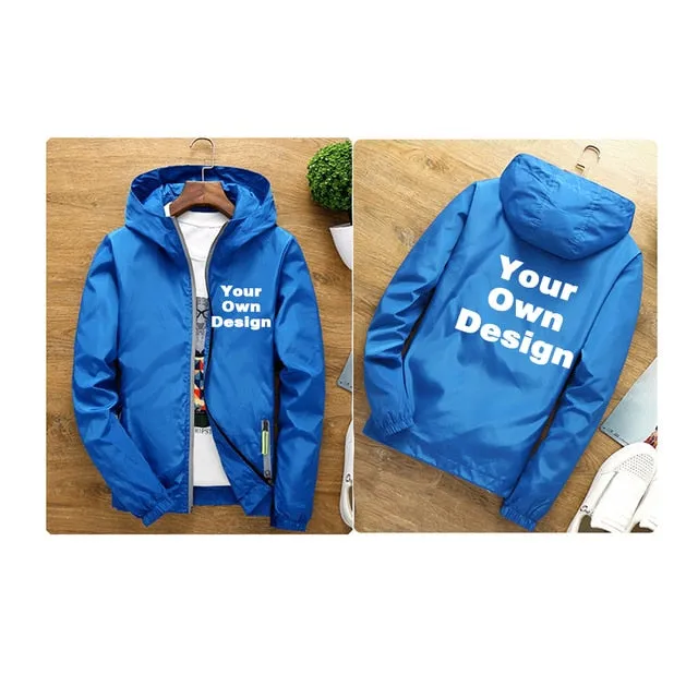 2019 S-6XL Your OWN Design Brand Logo/Picture White Custom Men and women jackets Plus Size Jacket Men Clothing Outdoor SA-8