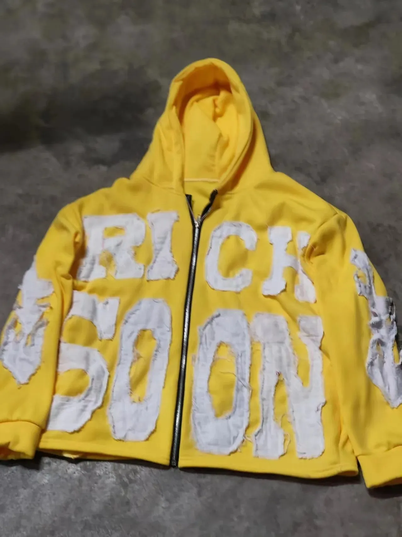 Advbridge Hip-hop Trendy Clothing American Street Colorful Embroidered Zipper Hoodie Men Y2K Harajuku Retro All-match Oversized Jacket