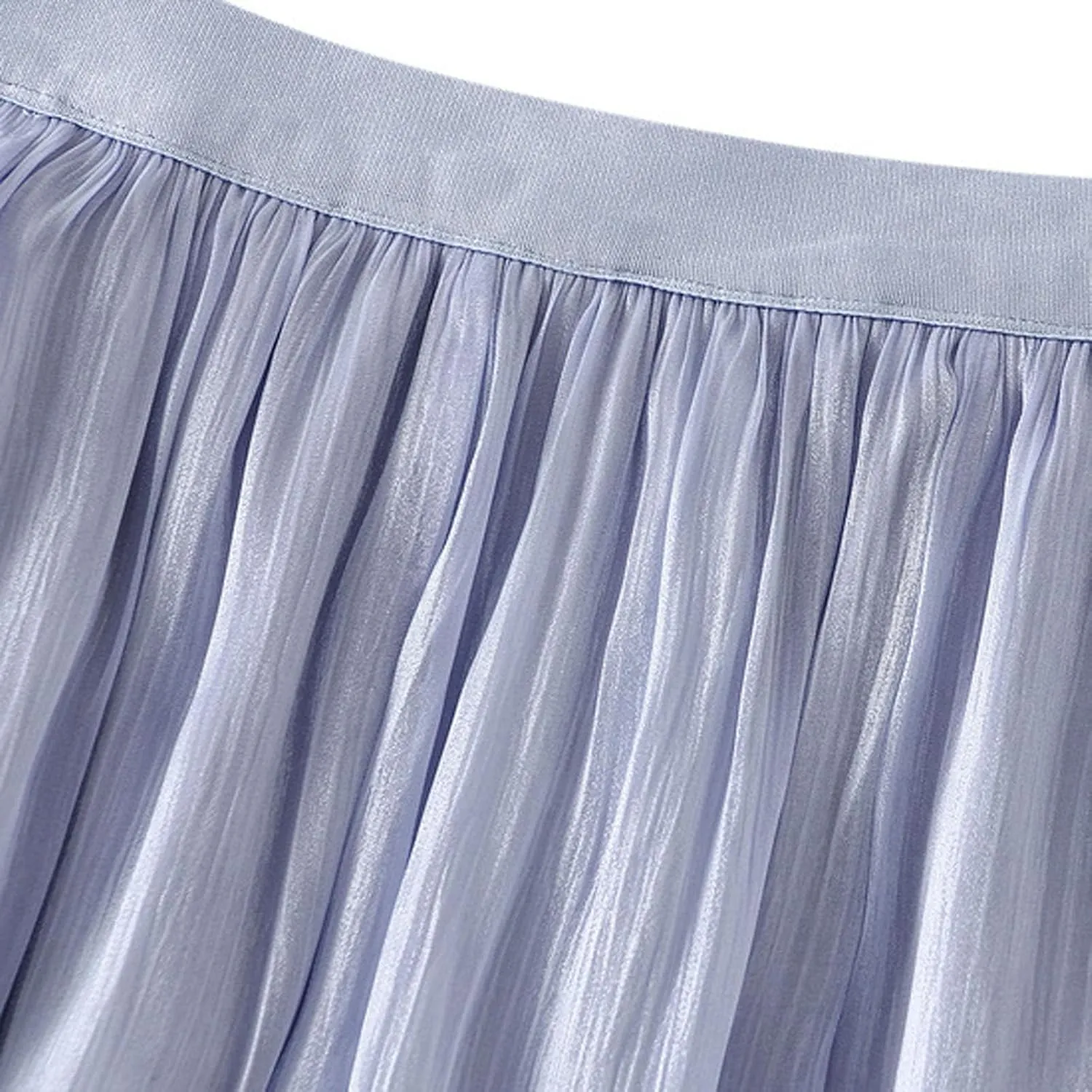 Beach Skirts for Women Asymmetrical Hem Elastic Waist Flowy Long Skirt 2025 Fashion Trendy Summer Pleated Skirt