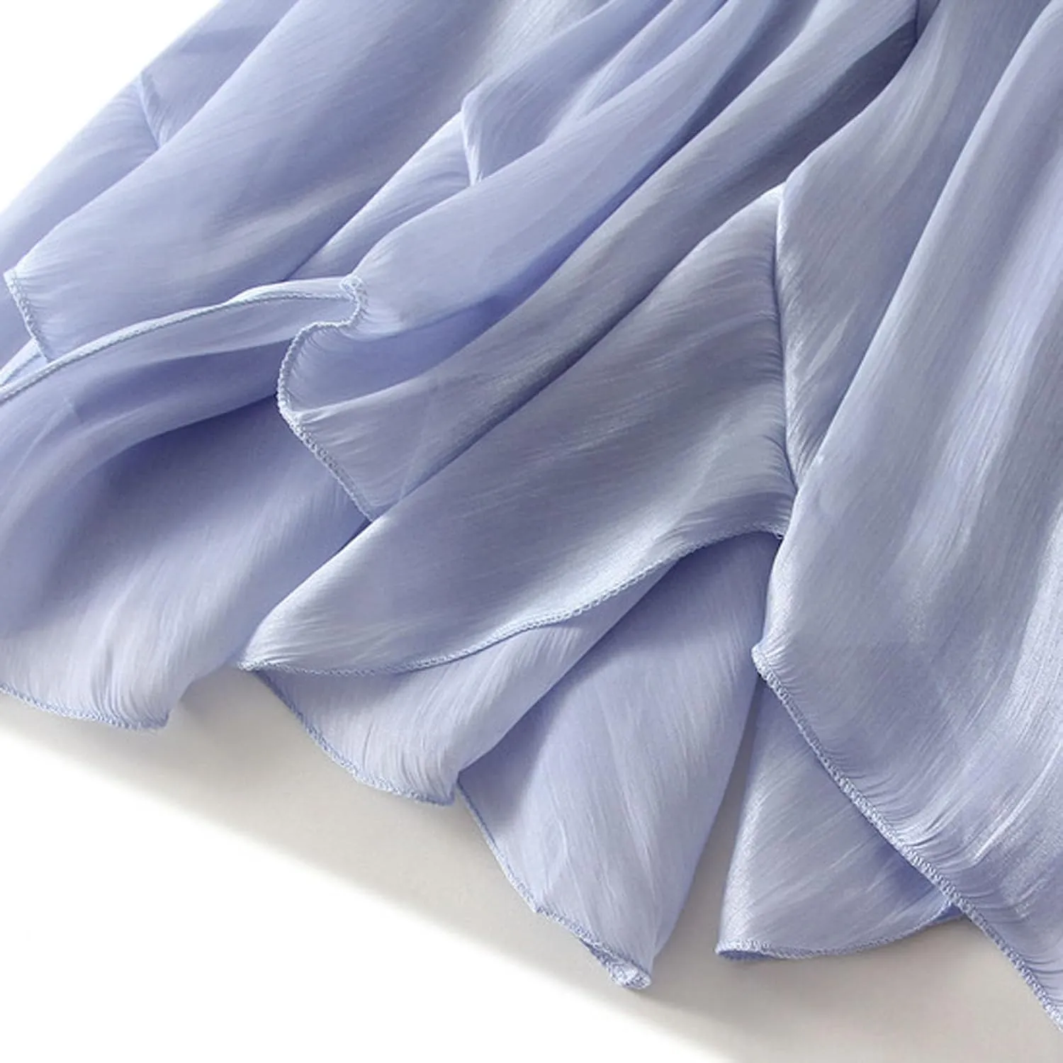 Beach Skirts for Women Asymmetrical Hem Elastic Waist Flowy Long Skirt 2025 Fashion Trendy Summer Pleated Skirt