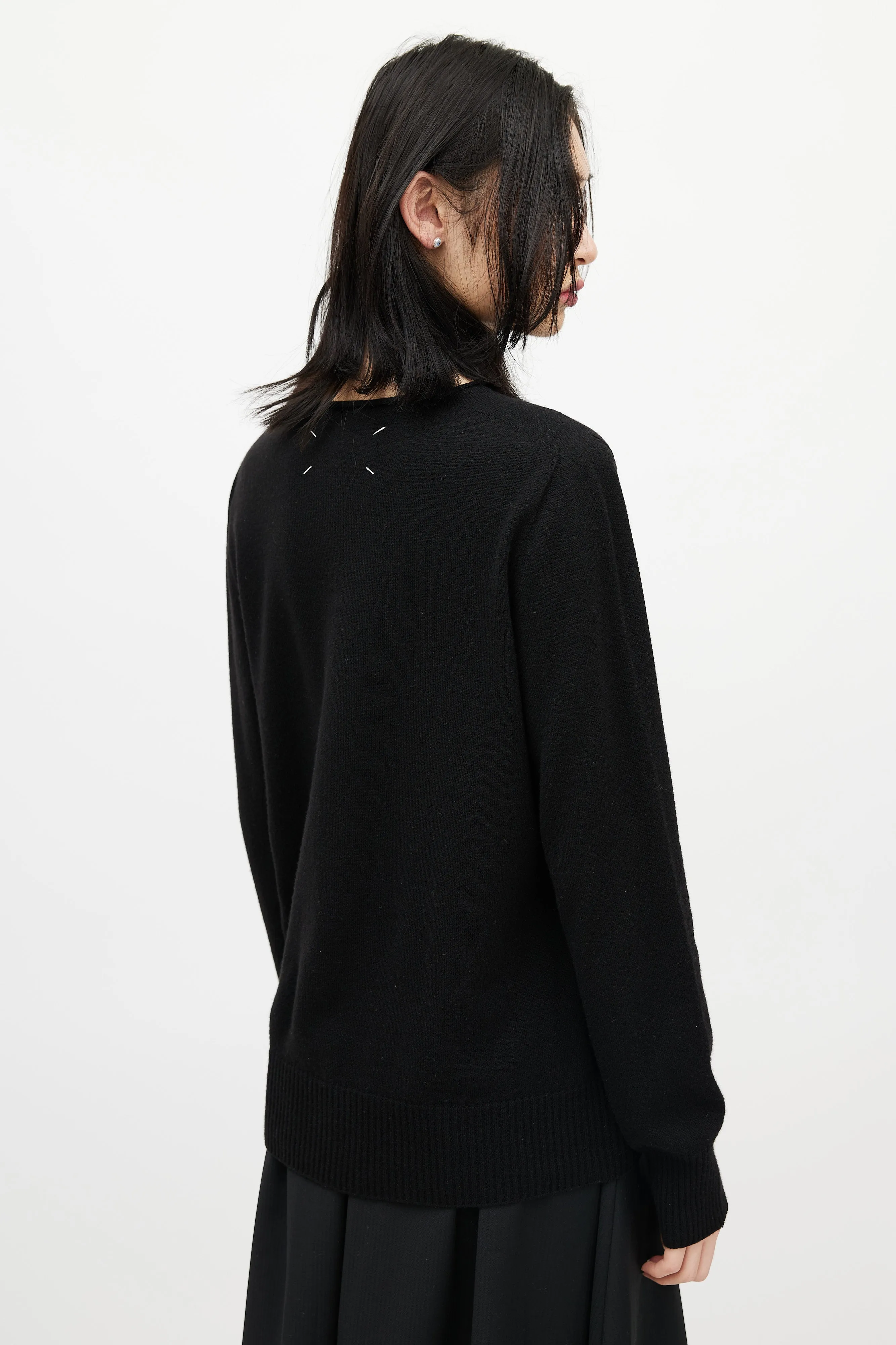 Black Cashmere Knit Sweater