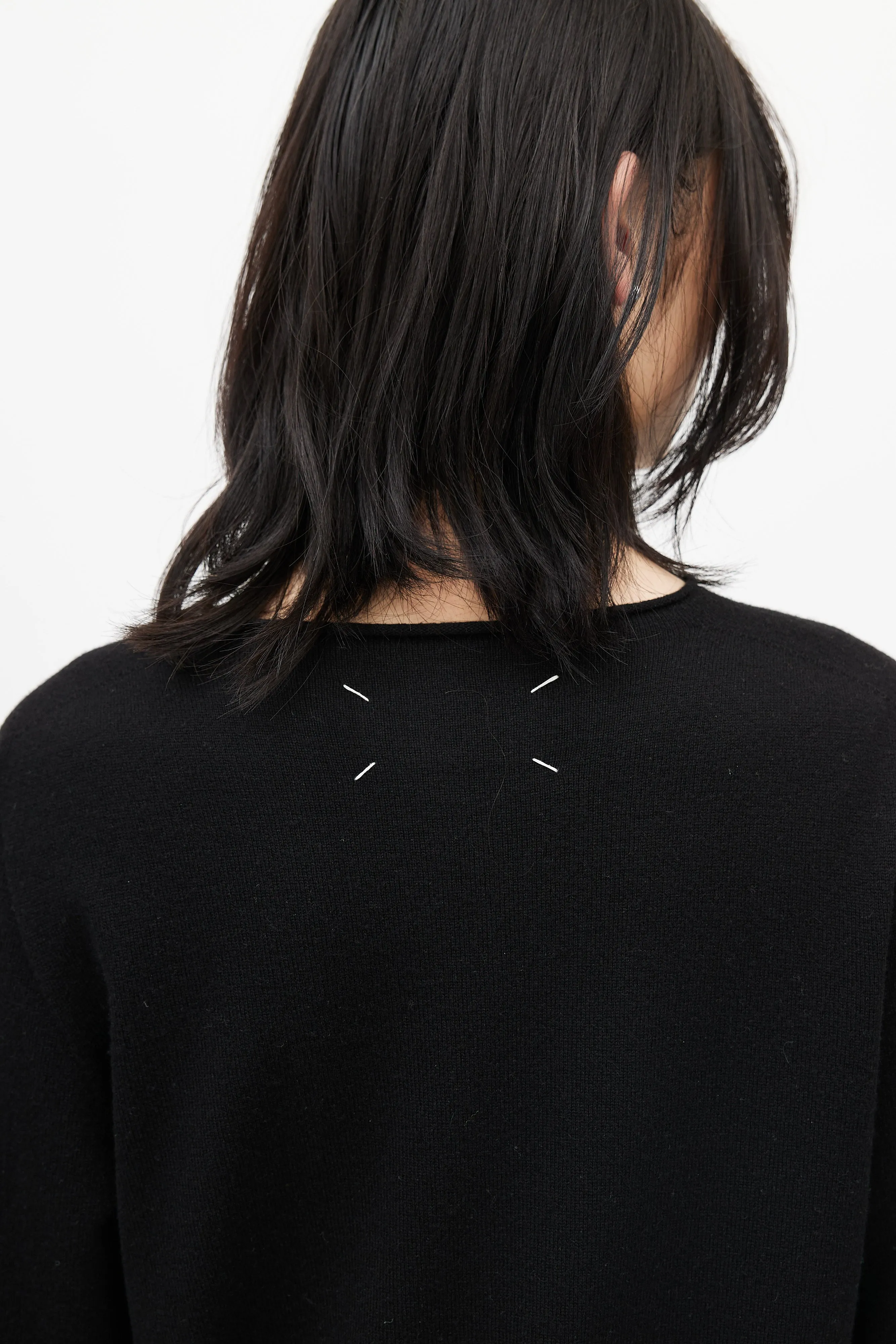 Black Cashmere Knit Sweater