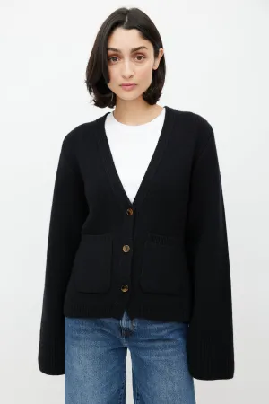 Black Cashmere Scarlet Cardigan