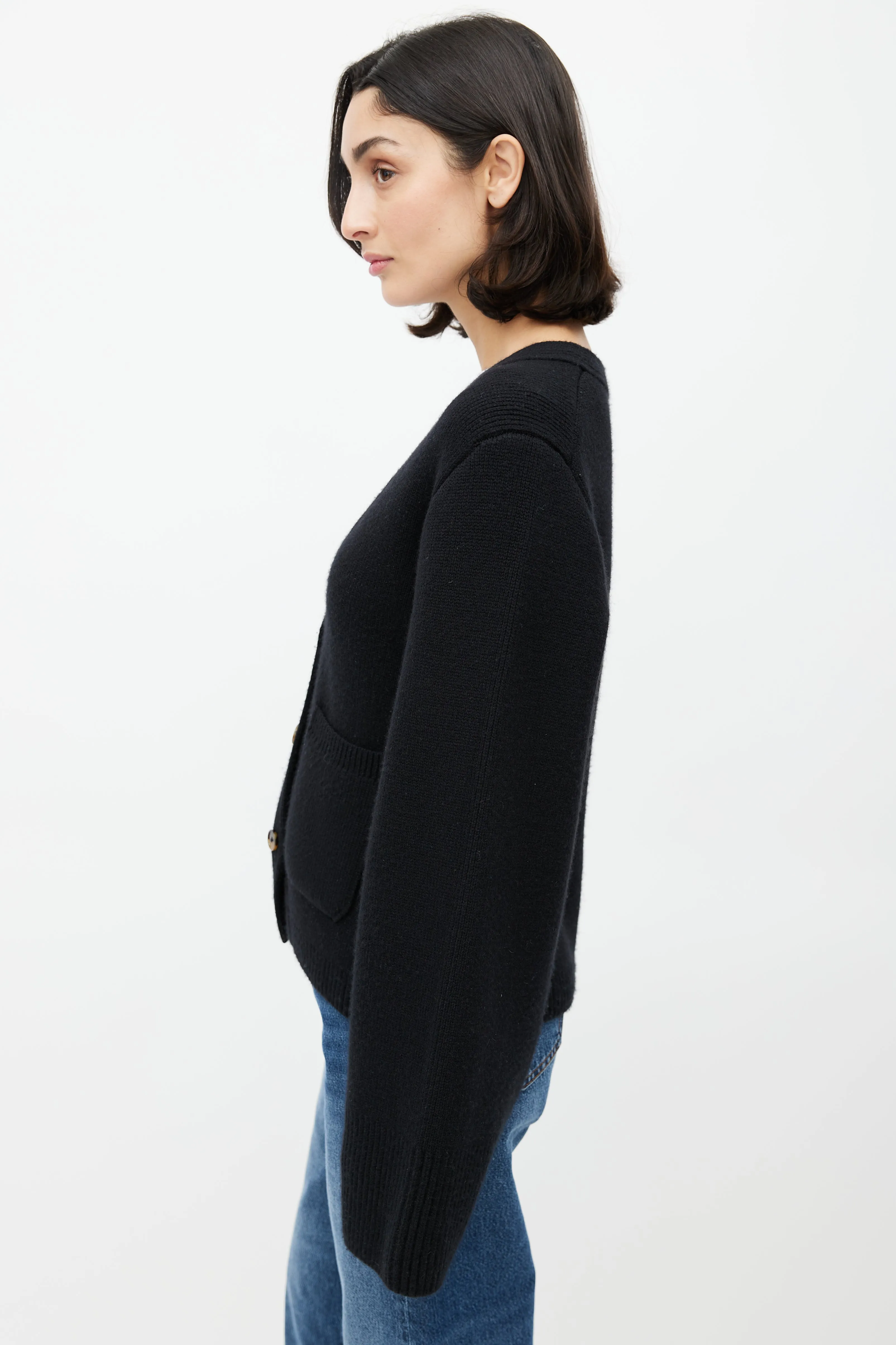 Black Cashmere Scarlet Cardigan