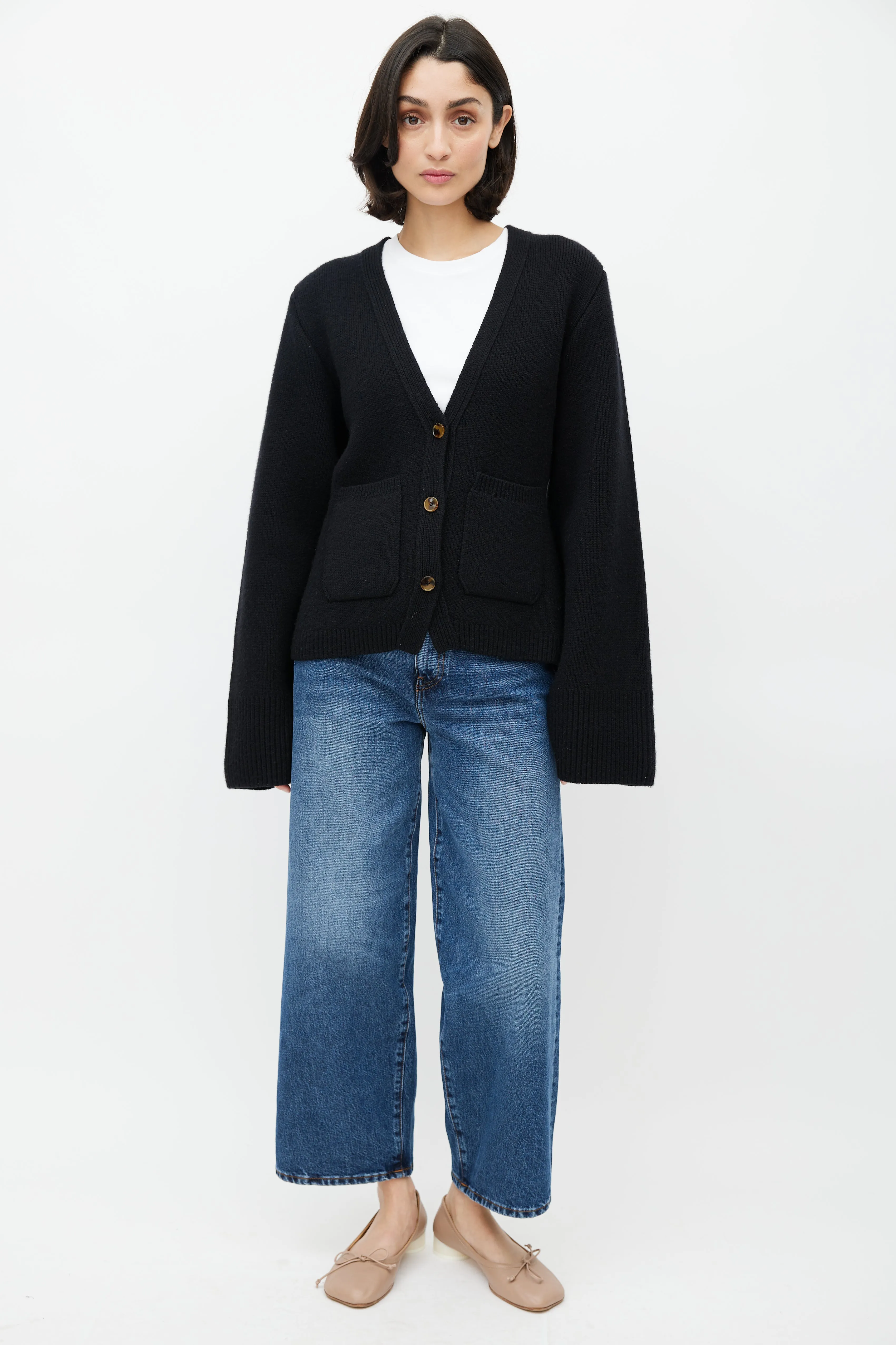 Black Cashmere Scarlet Cardigan