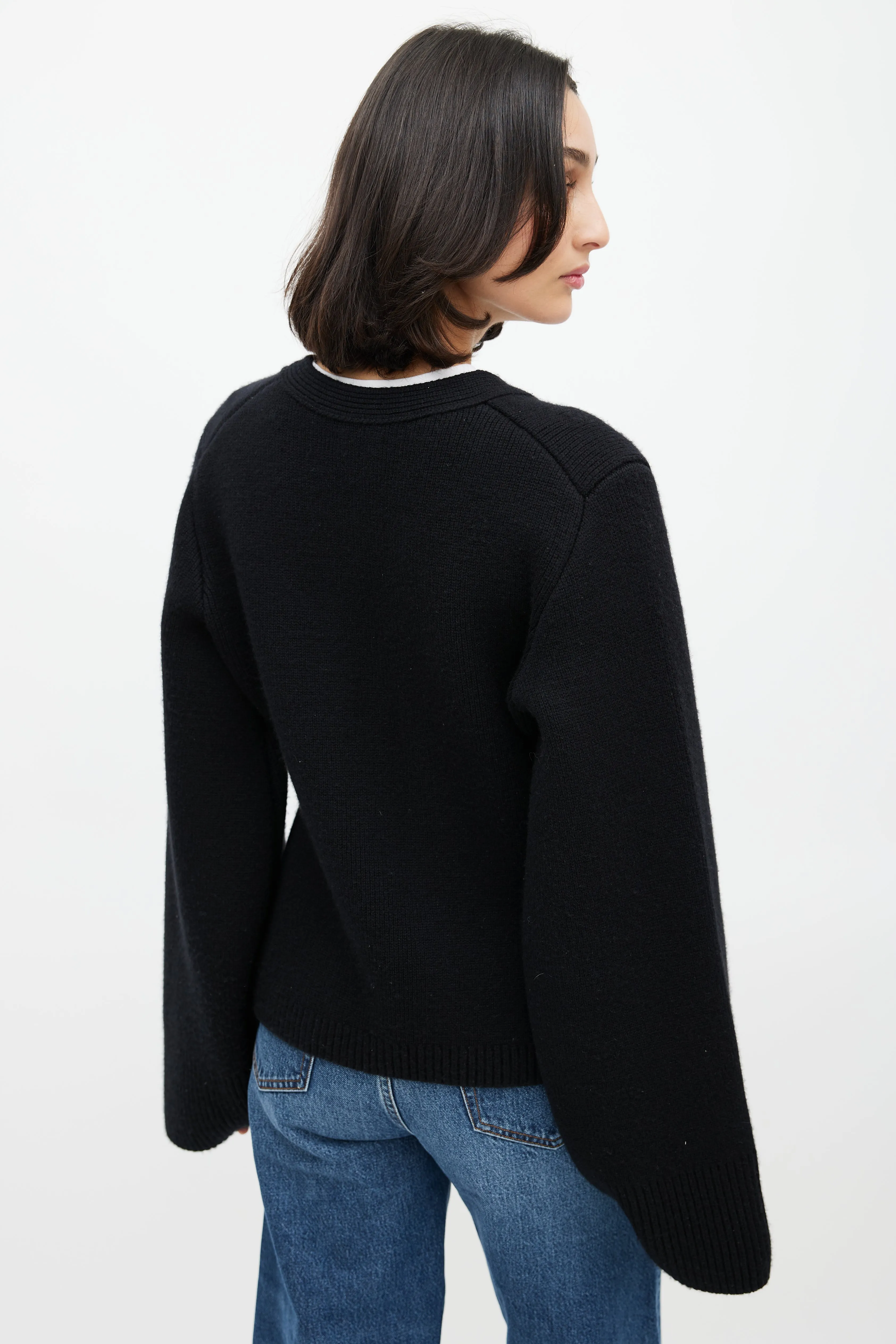 Black Cashmere Scarlet Cardigan