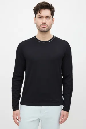 Black Ribbed Knit Sweater
