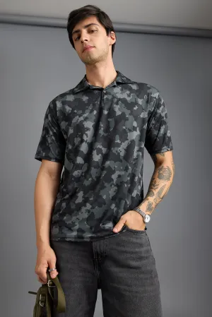 Camo Print Men's Polo T-Shirt