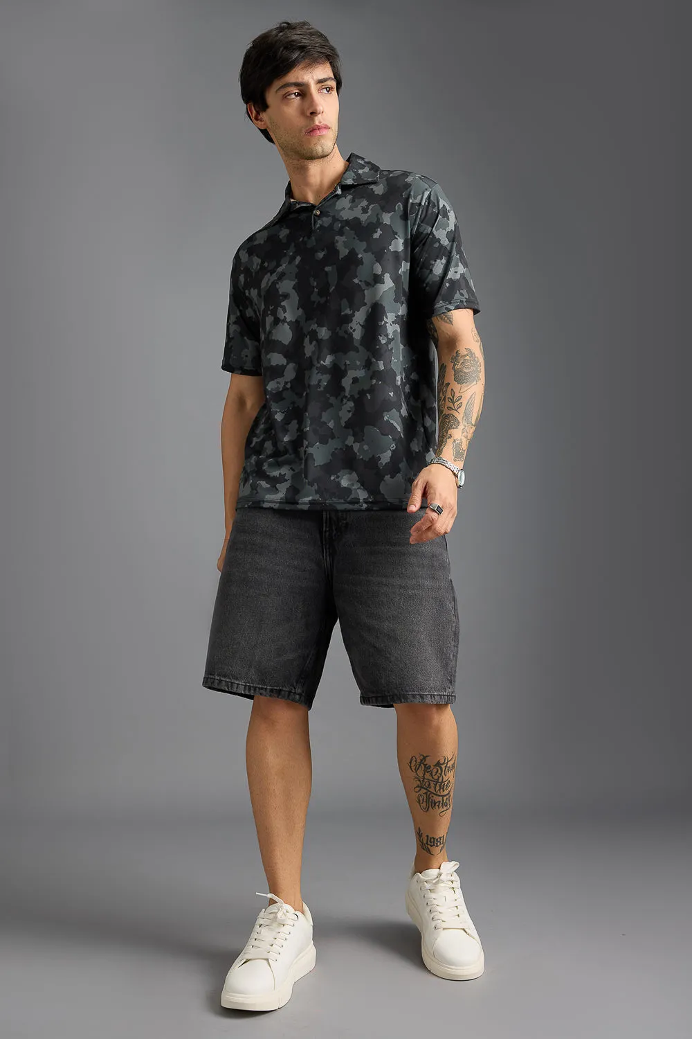Camo Print Men's Polo T-Shirt