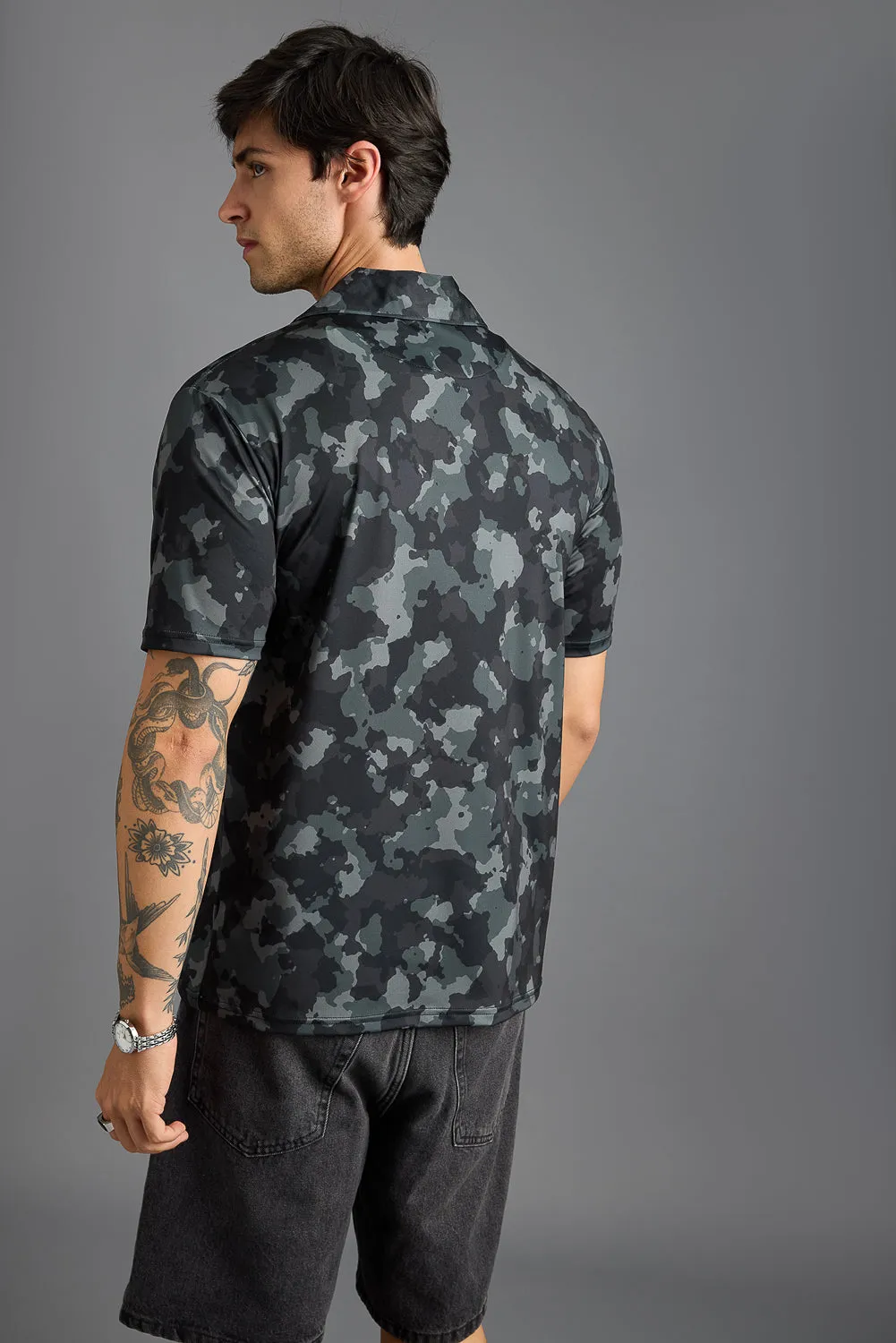 Camo Print Men's Polo T-Shirt