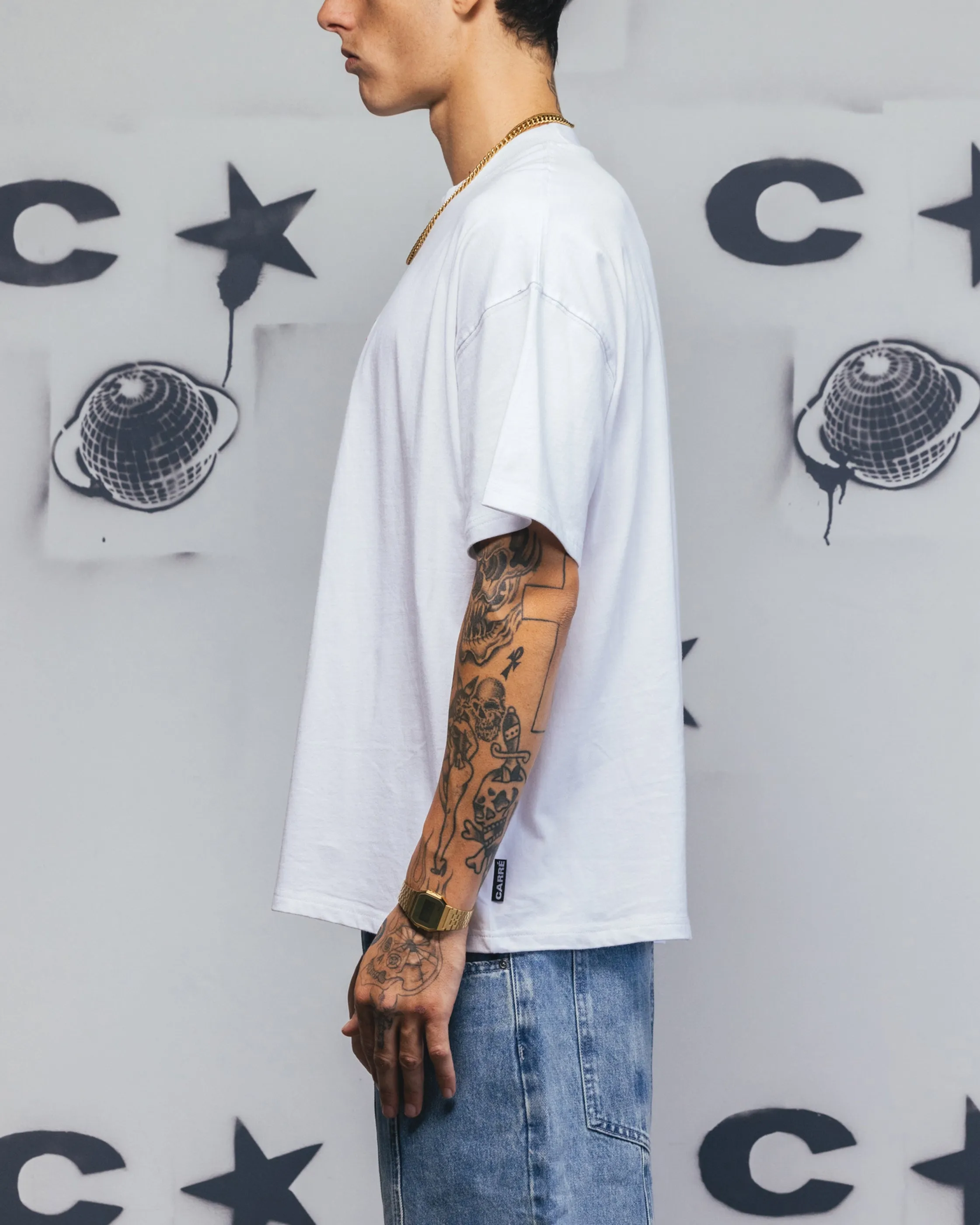 Carre Embroidered Graffiti T-Shirt White
