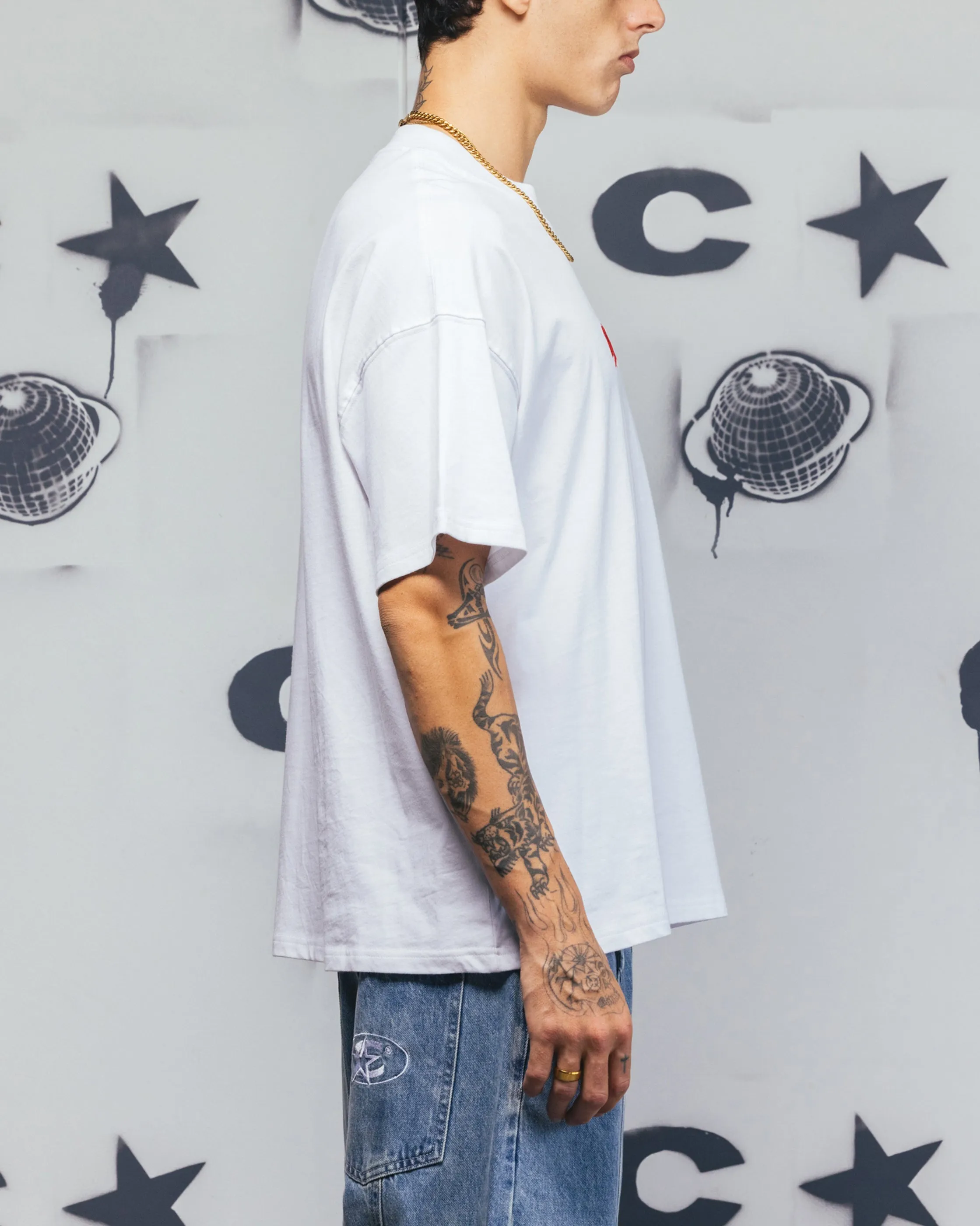 Carre Embroidered Graffiti T-Shirt White