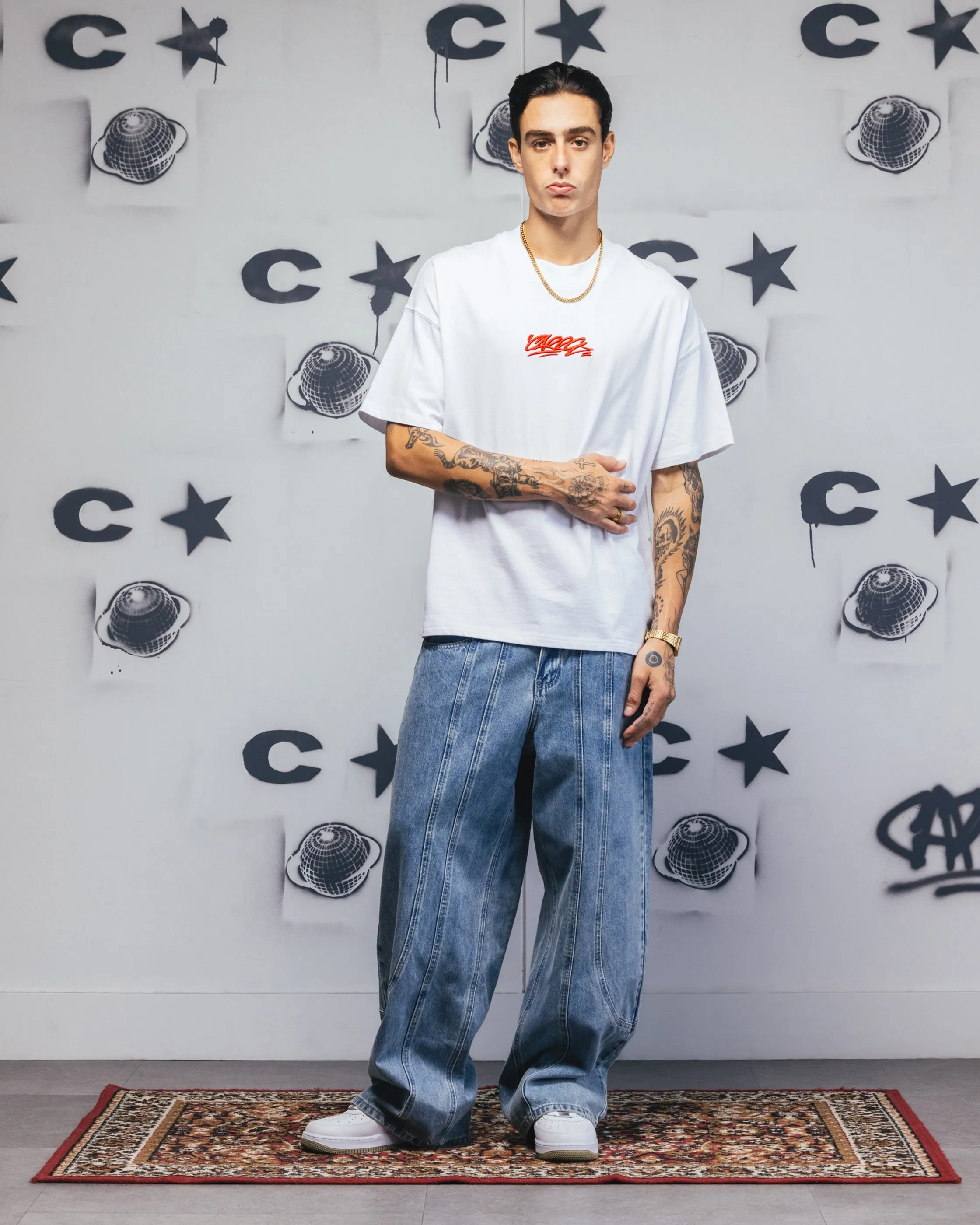 Carre Embroidered Graffiti T-Shirt White