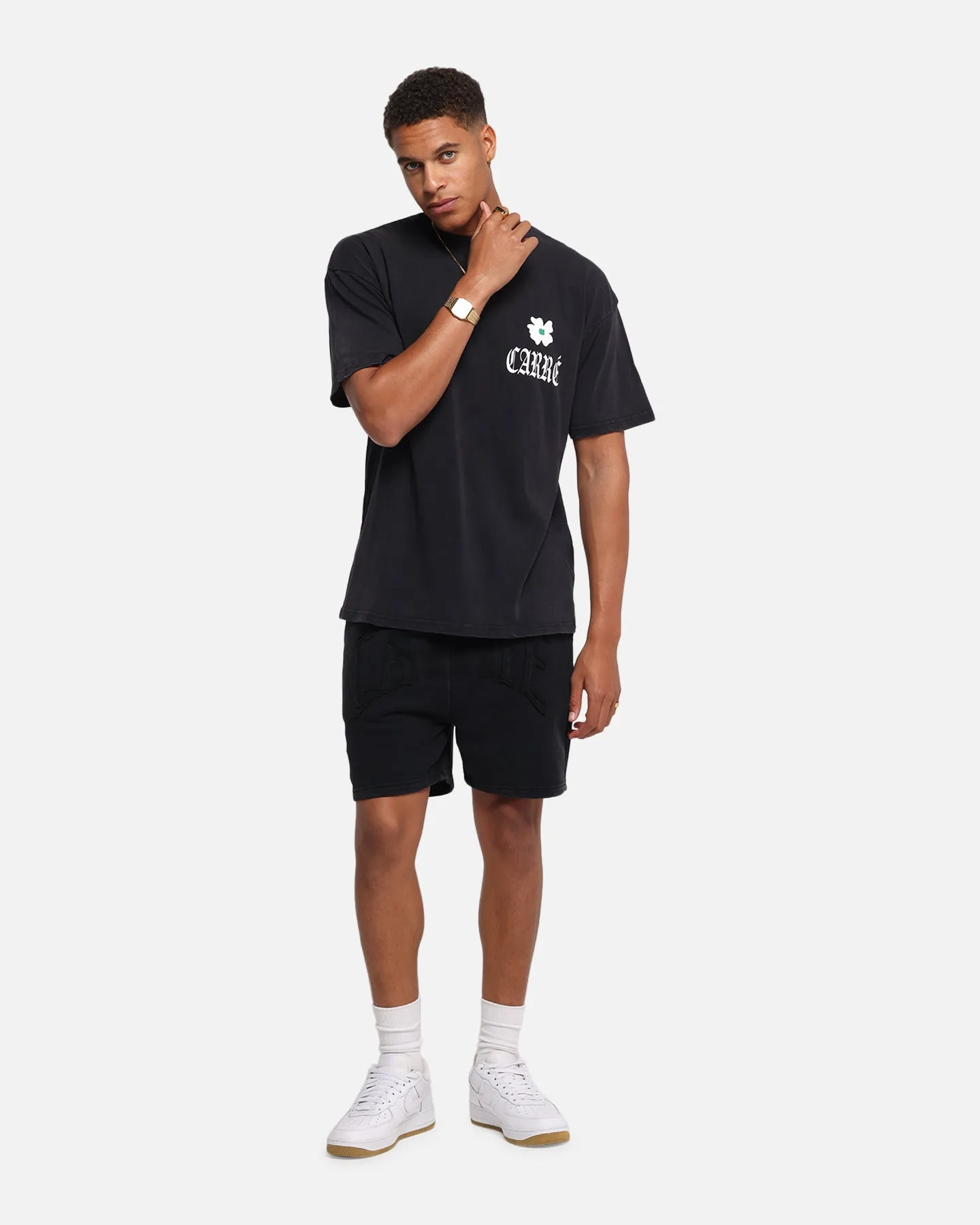 Carre Eternal Garden T-Shirt Black Acidwash