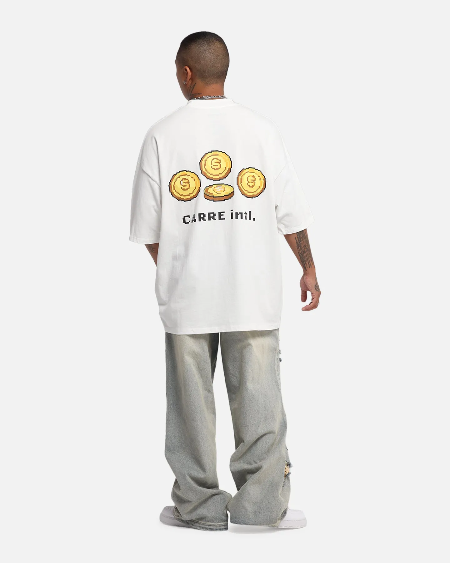 Carre Level Up Mock Neck T-Shirt Off White
