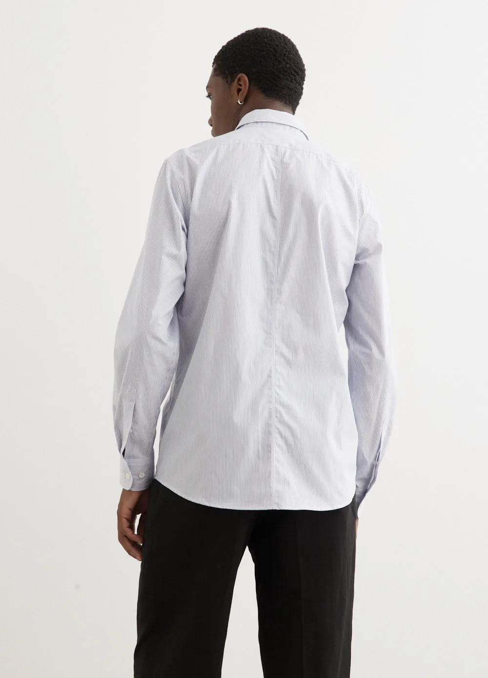 Corbino High Twist Poplin Stripe Shirt