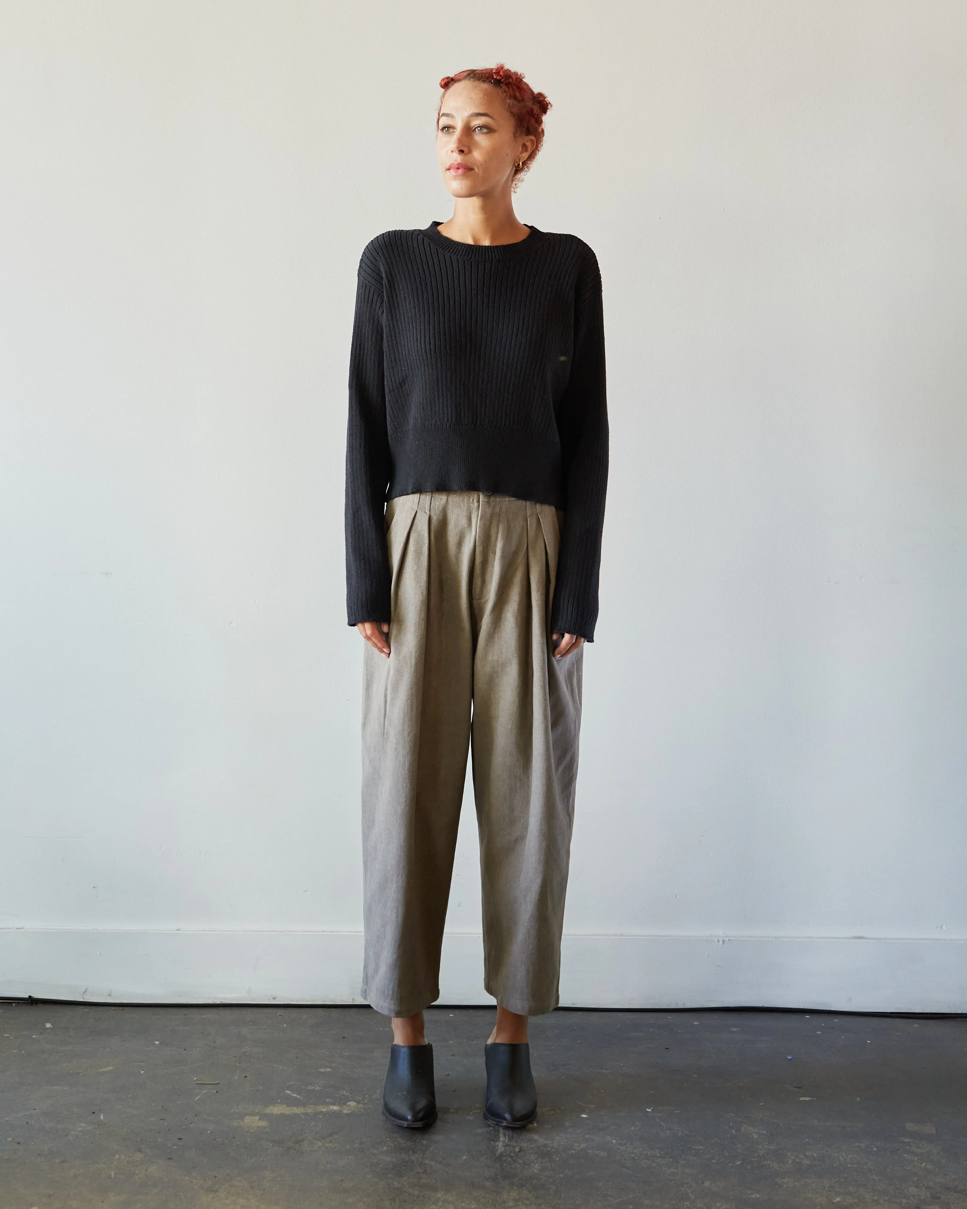 Cordera Cropped Sweater, Black