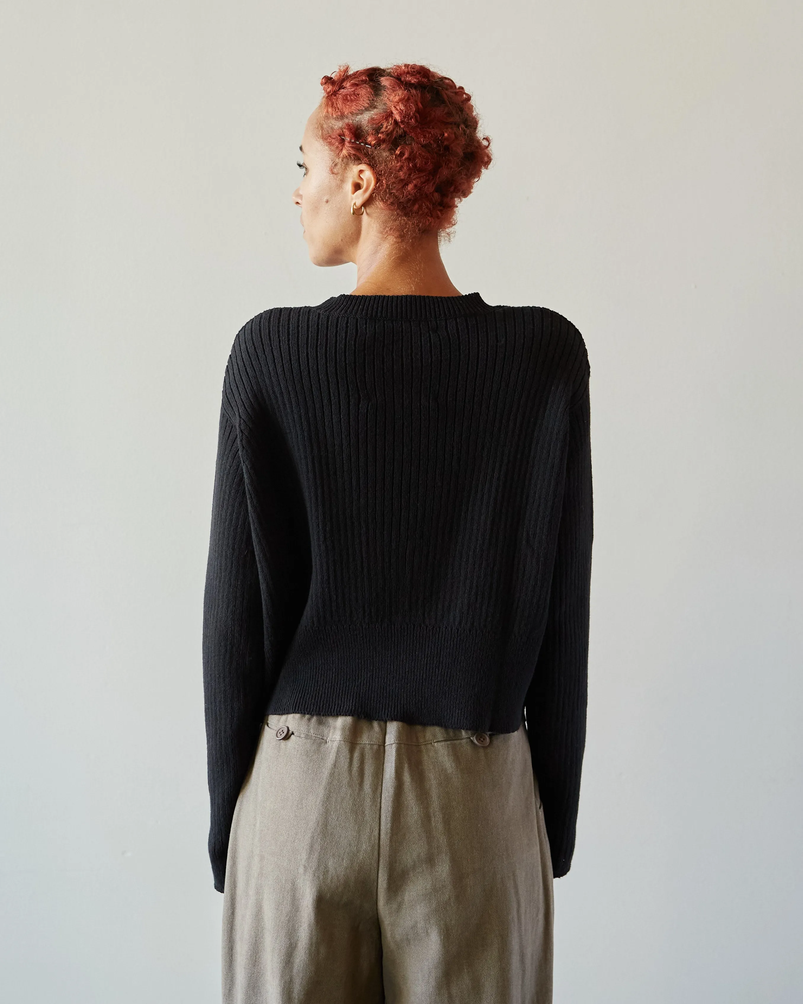 Cordera Cropped Sweater, Black
