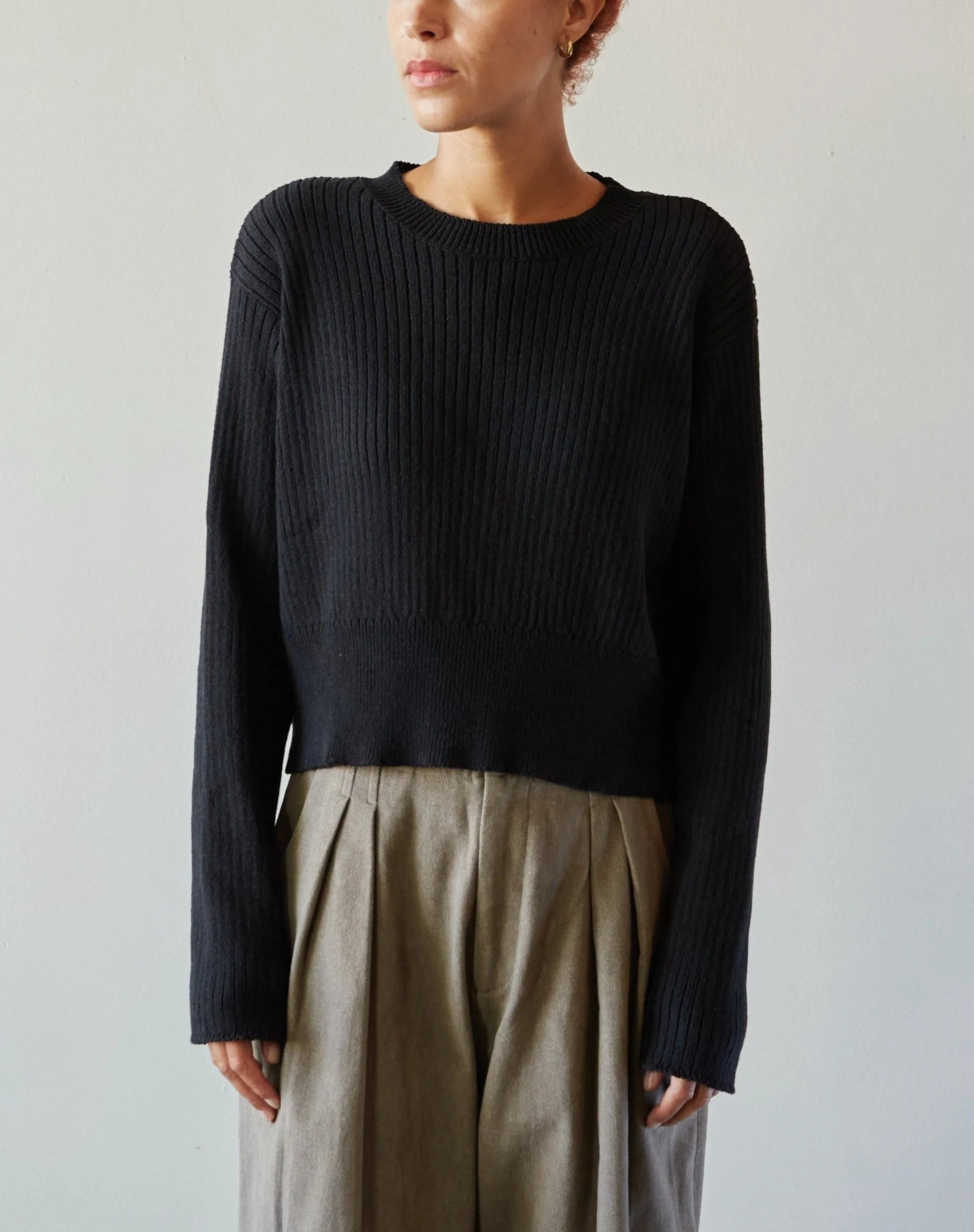 Cordera Cropped Sweater, Black