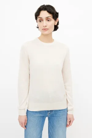 Cream Cashmere Knit Sweater