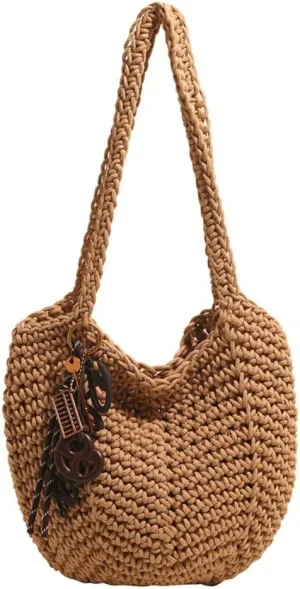 Crochet Tote Bag Women 2025 Large Straw Beach Bag Handmade Woven Shoulder Bags Hobo Tote Handbags Purse for Summer