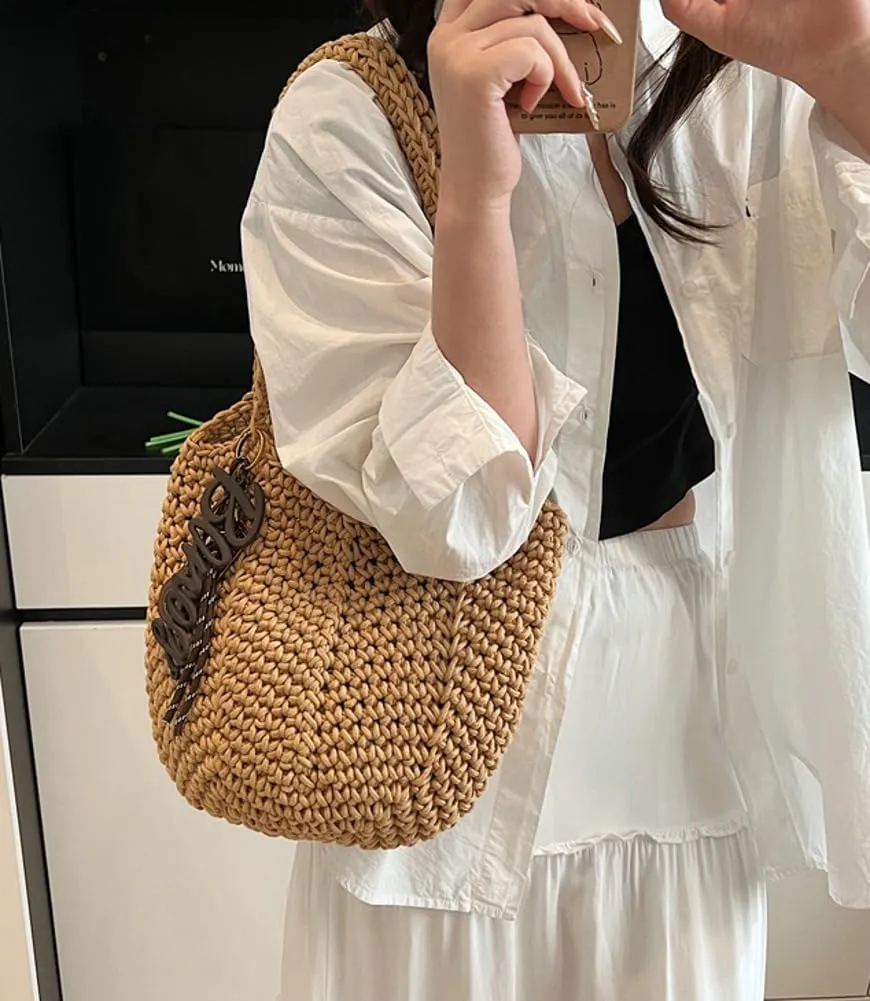 Crochet Tote Bag Women 2025 Large Straw Beach Bag Handmade Woven Shoulder Bags Hobo Tote Handbags Purse for Summer