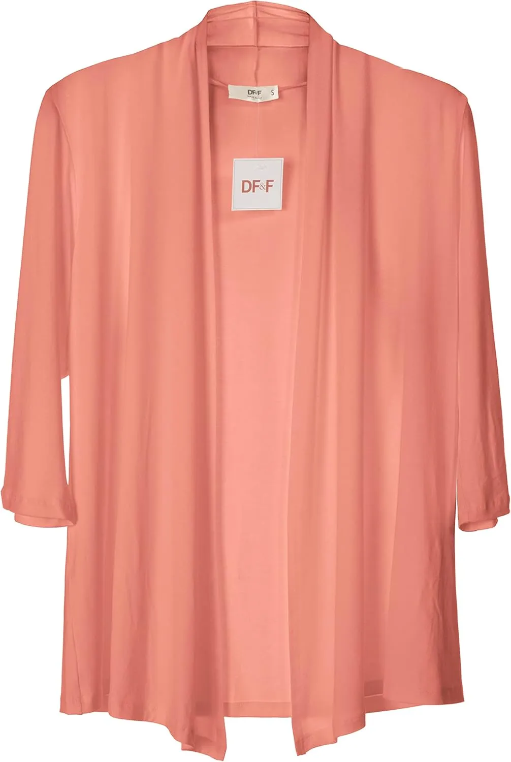 DFF Shop Women's Assymetrical Boyfriend Open 3/4 Sleeve Cardigan (Size: S- 5X)