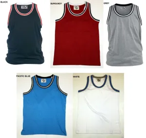 DUKE PURE COTTON CONTRAST MUSCLE VEST IN SIZE 1XL TO 6XL, 4 COLORS OPTION