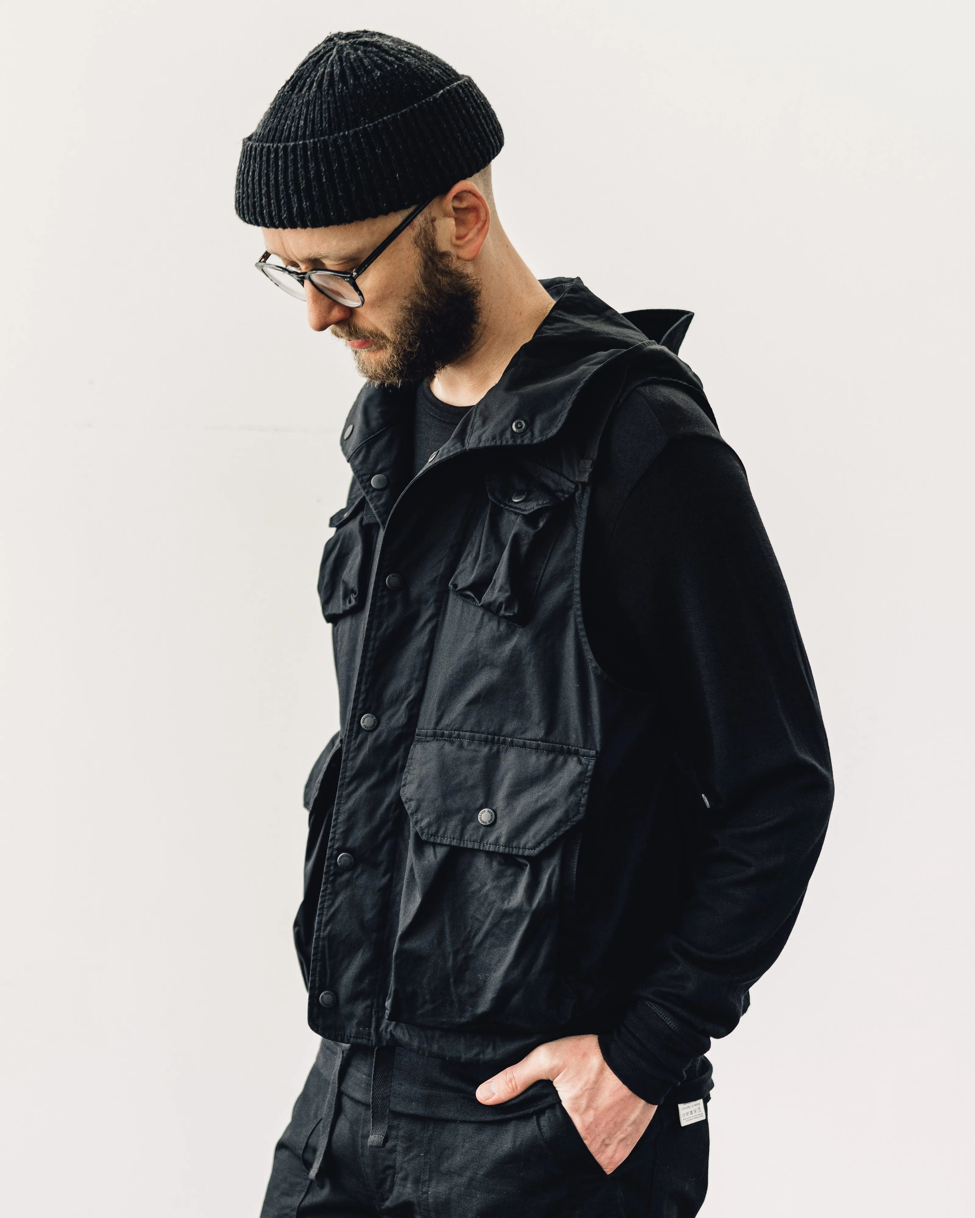 Engineered Garments Ripstop Field Vest, Black