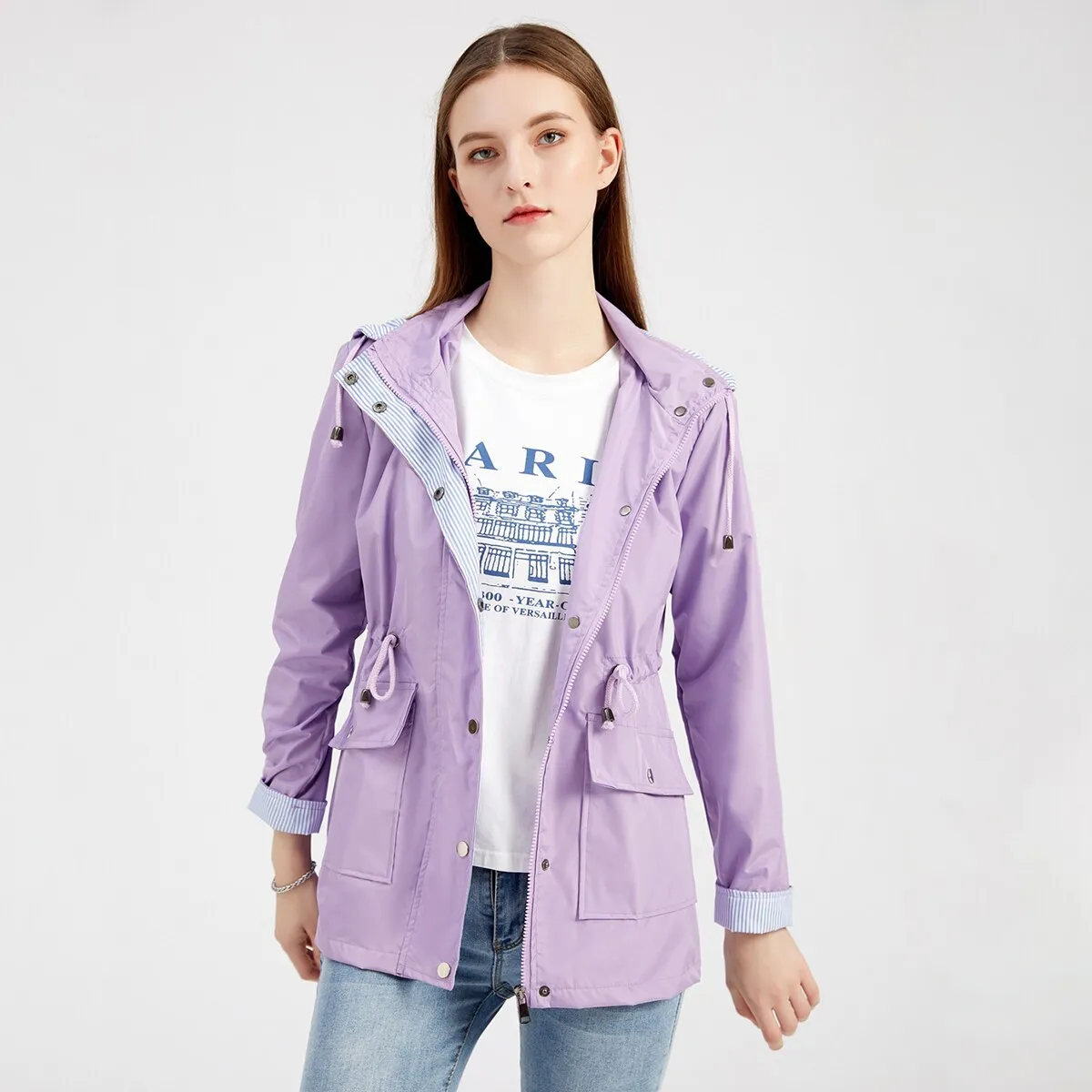 FashionSierra - Women Casual Windbreaker Waterproof Jackets