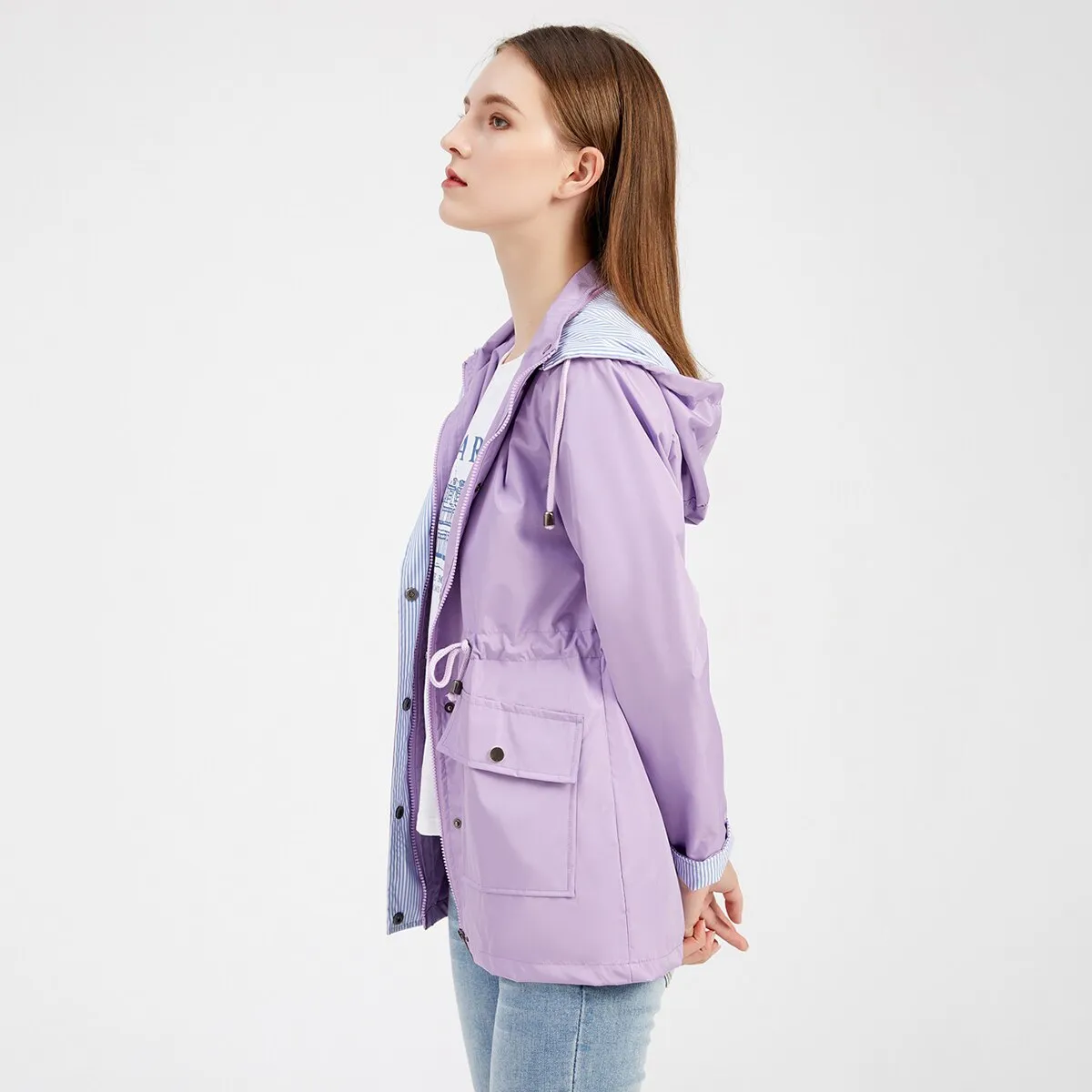 FashionSierra - Women Casual Windbreaker Waterproof Jackets