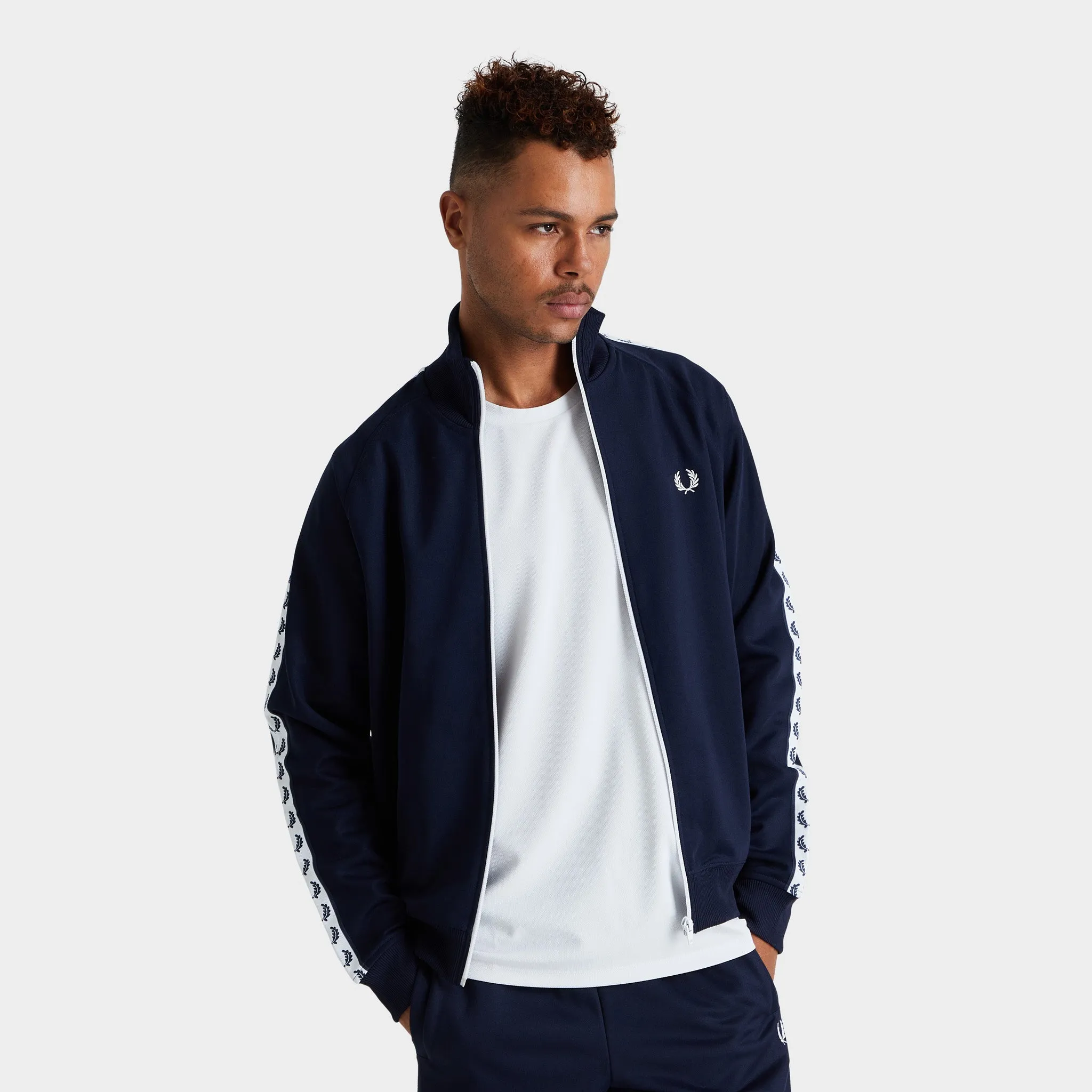 Fred Perry Taped Track Jacket / Carbon Blue