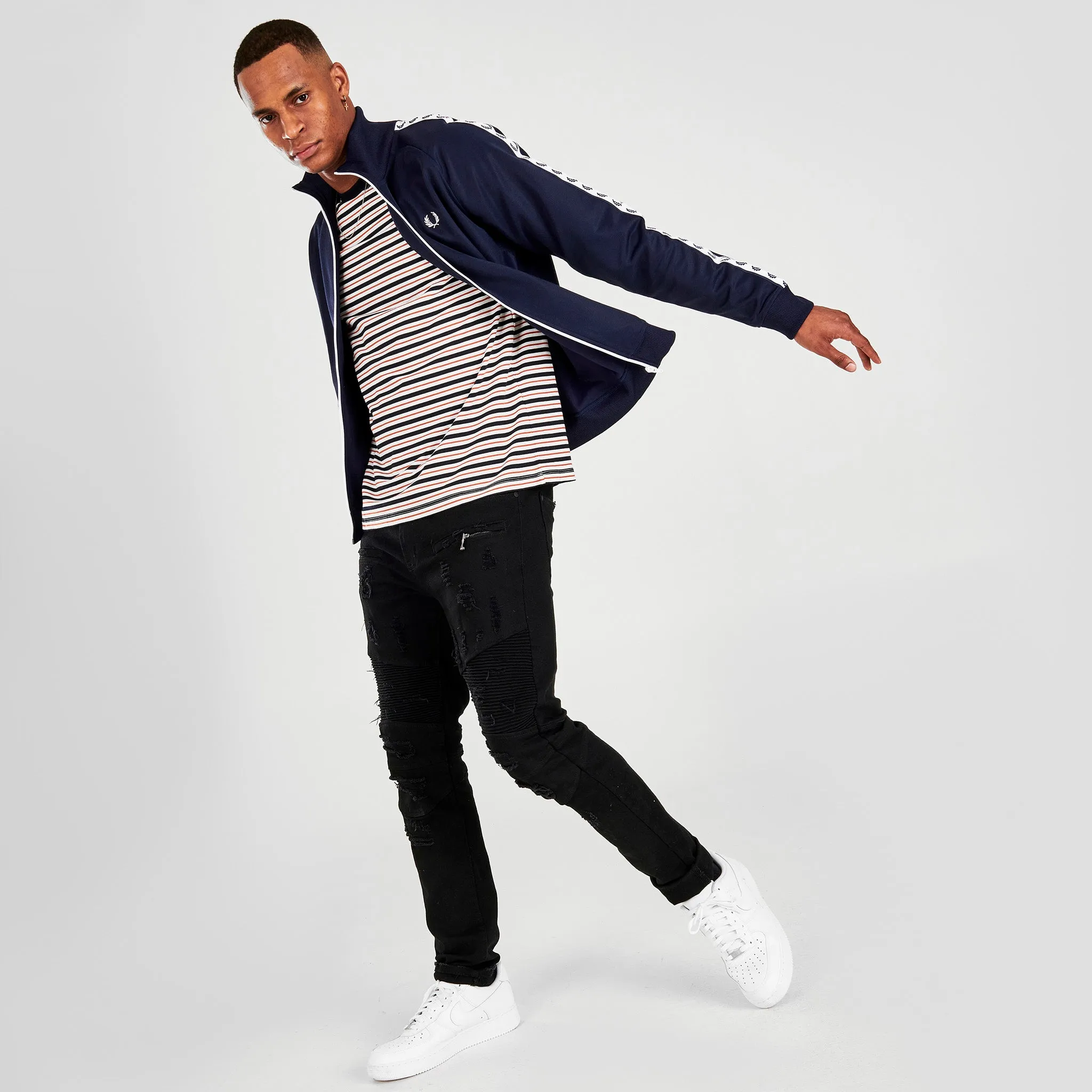 Fred Perry Taped Track Jacket / Carbon Blue