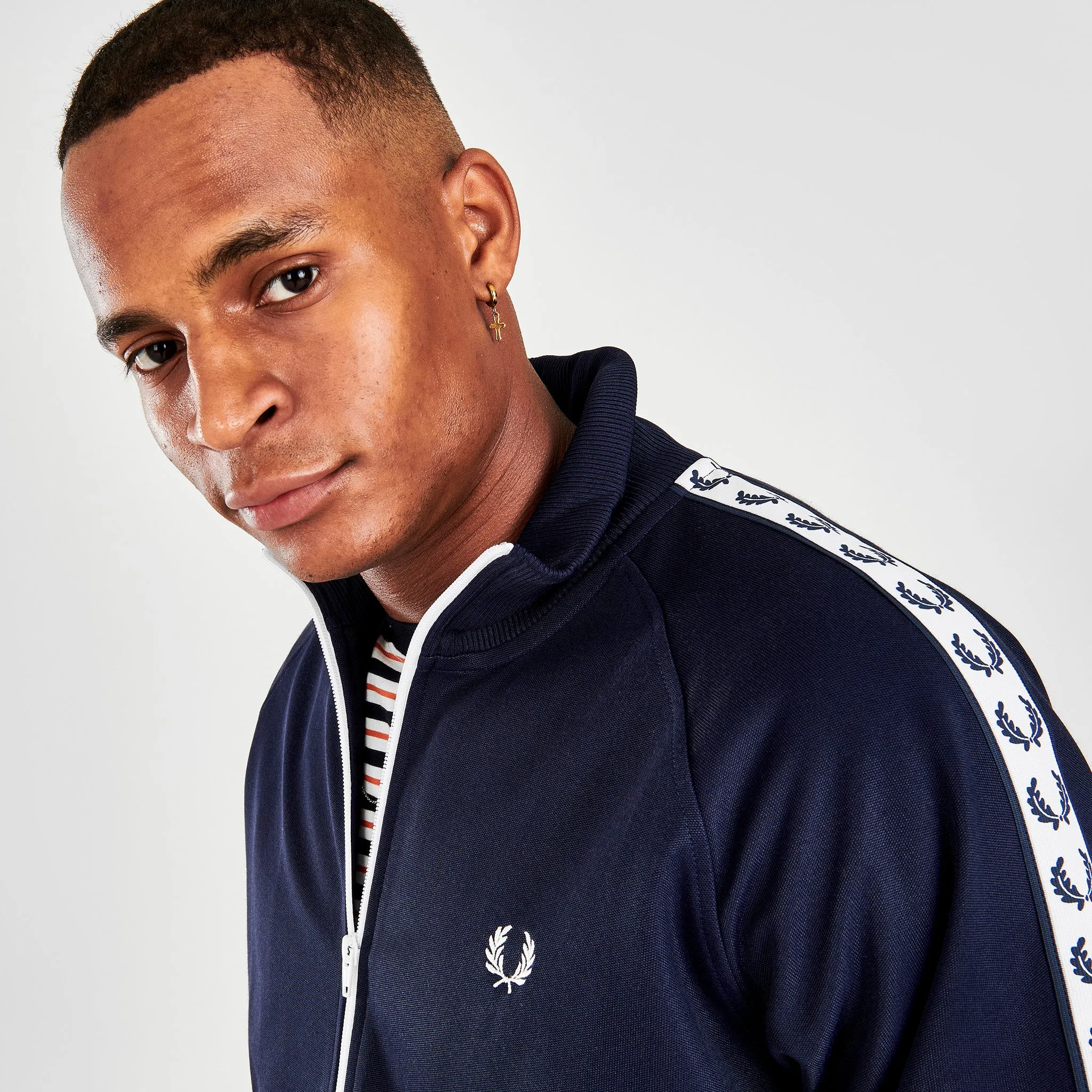 Fred Perry Taped Track Jacket / Carbon Blue