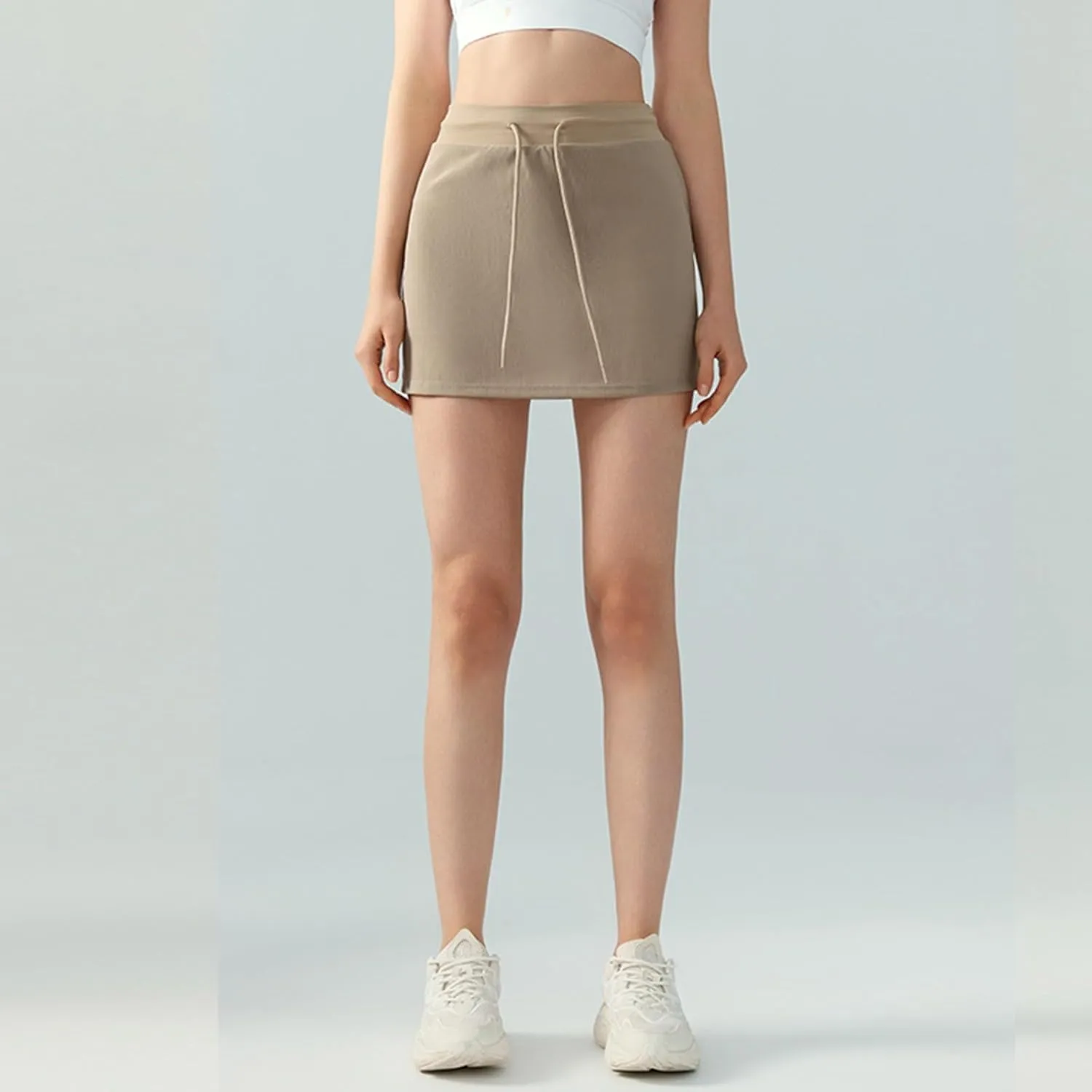 FZVYD Mini Skorts for Women Drawstring Mid Waist Bodycon Pencil Mini Skirt with Shorts 2025 Tennis Skort Athletic Golf Skirts