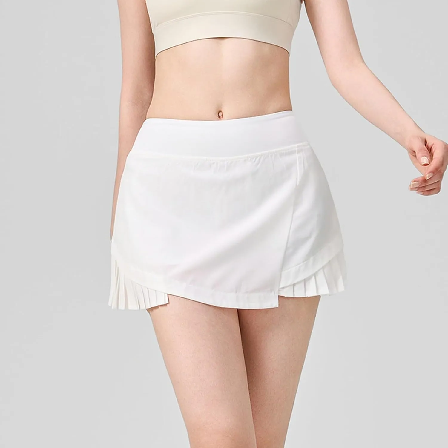FZVYD Womens Tennis Skirt with Pockets Shorts Crossover High Waisted Athletic Skorts Skirts for Golf Running Workout Bodycon