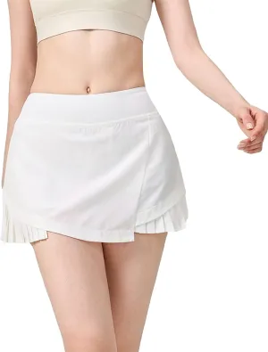 FZVYD Womens Tennis Skirt with Pockets Shorts Crossover High Waisted Athletic Skorts Skirts for Golf Running Workout Bodycon