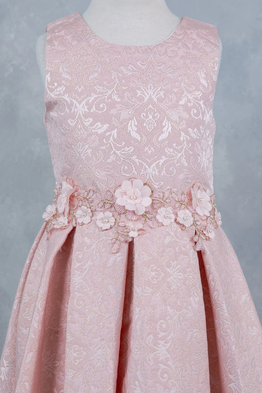 Girls Elegant Floral Jaquard Dress 2-12