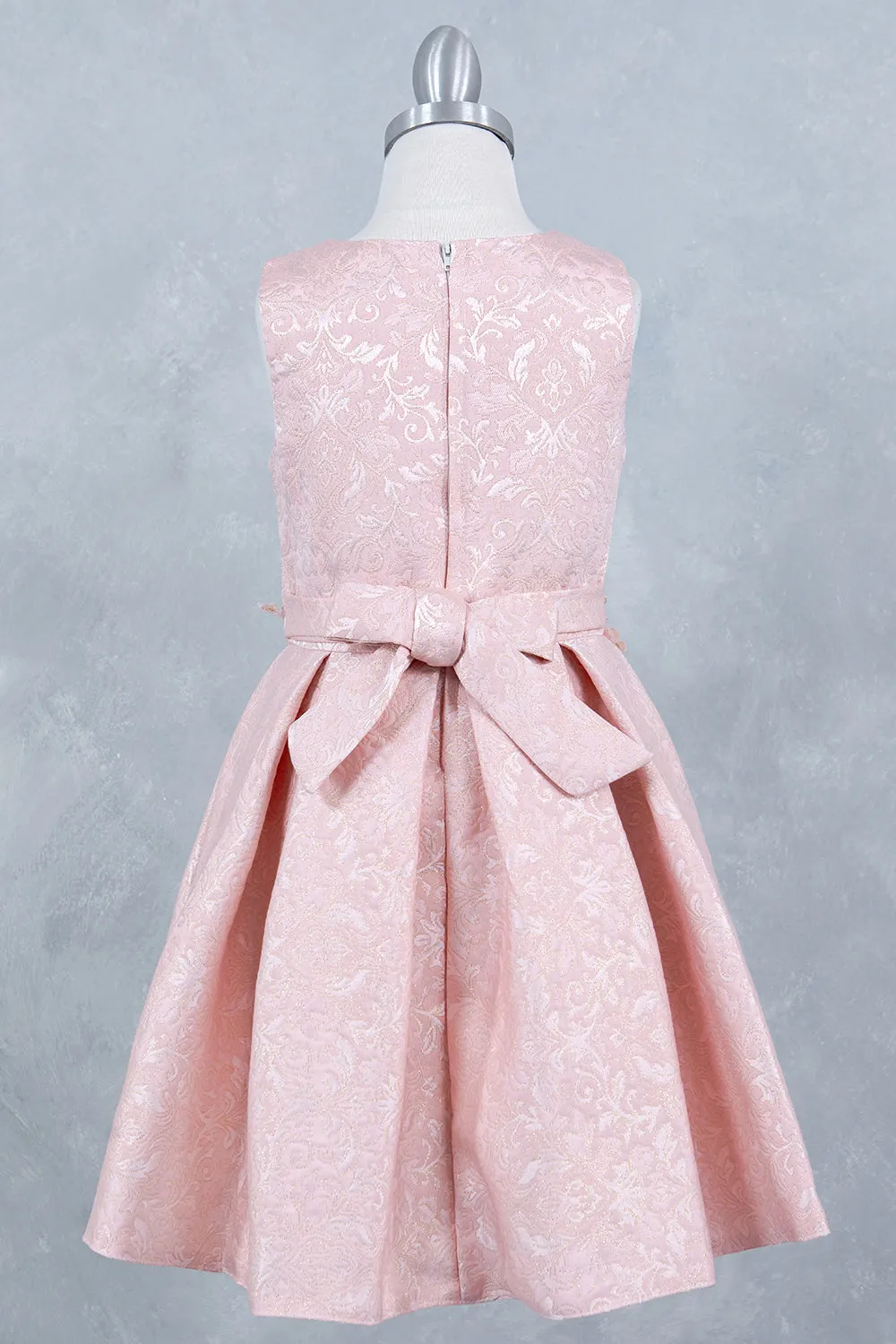 Girls Elegant Floral Jaquard Dress 2-12