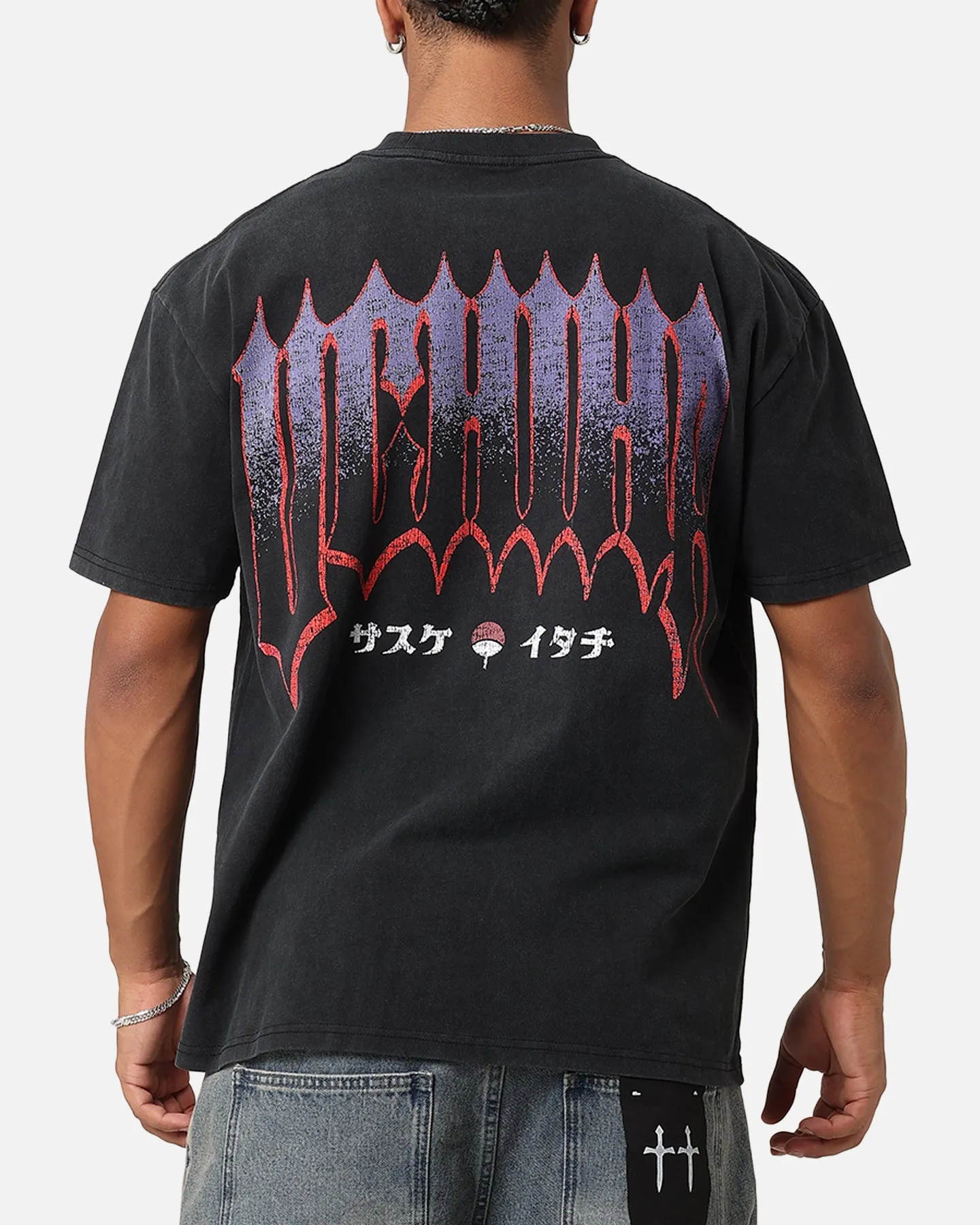 Goat Crew X Naruto Uchiha Bros Heavy T-Shirt Vintage Black