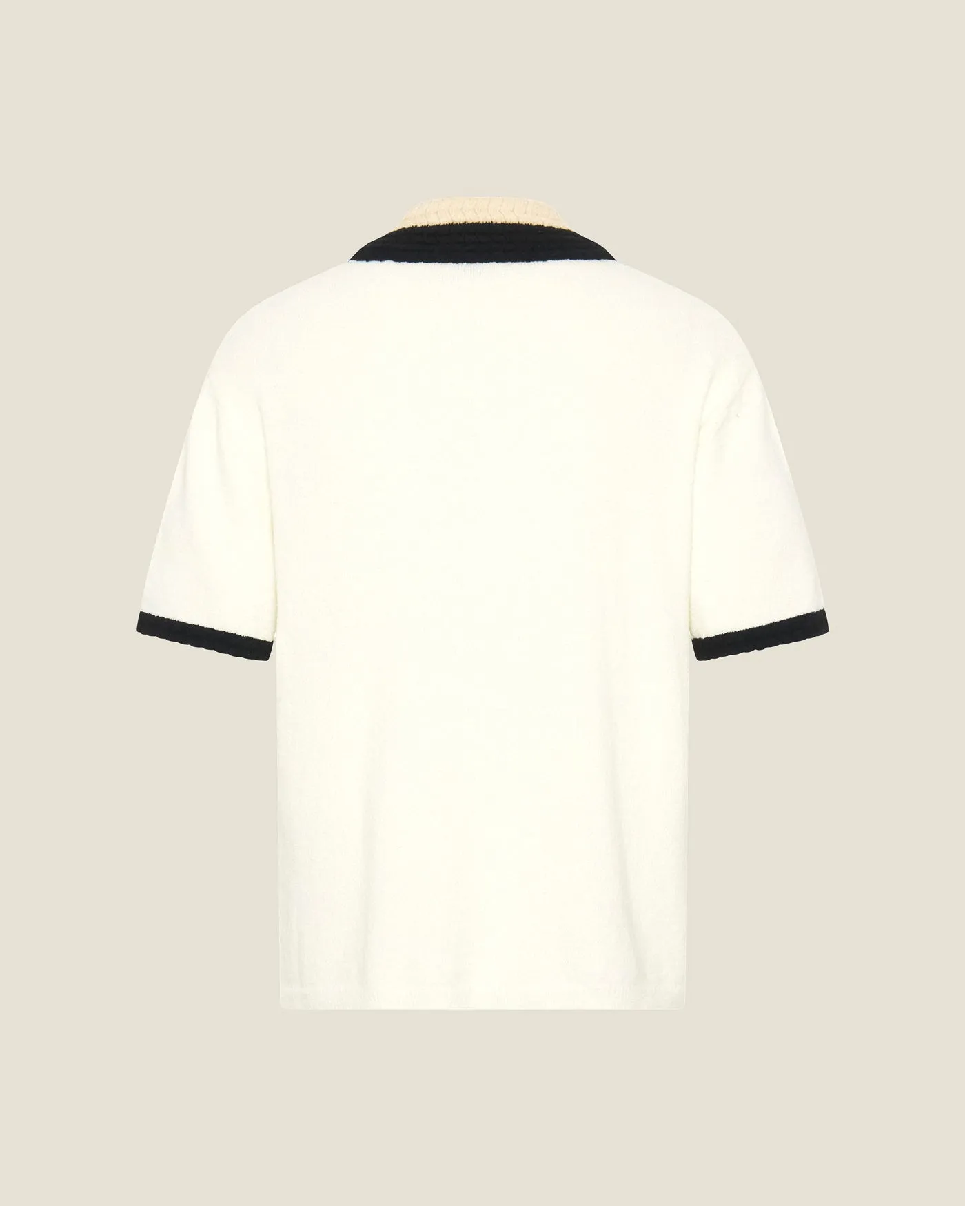 Hand Crochet Collar Polo Off White