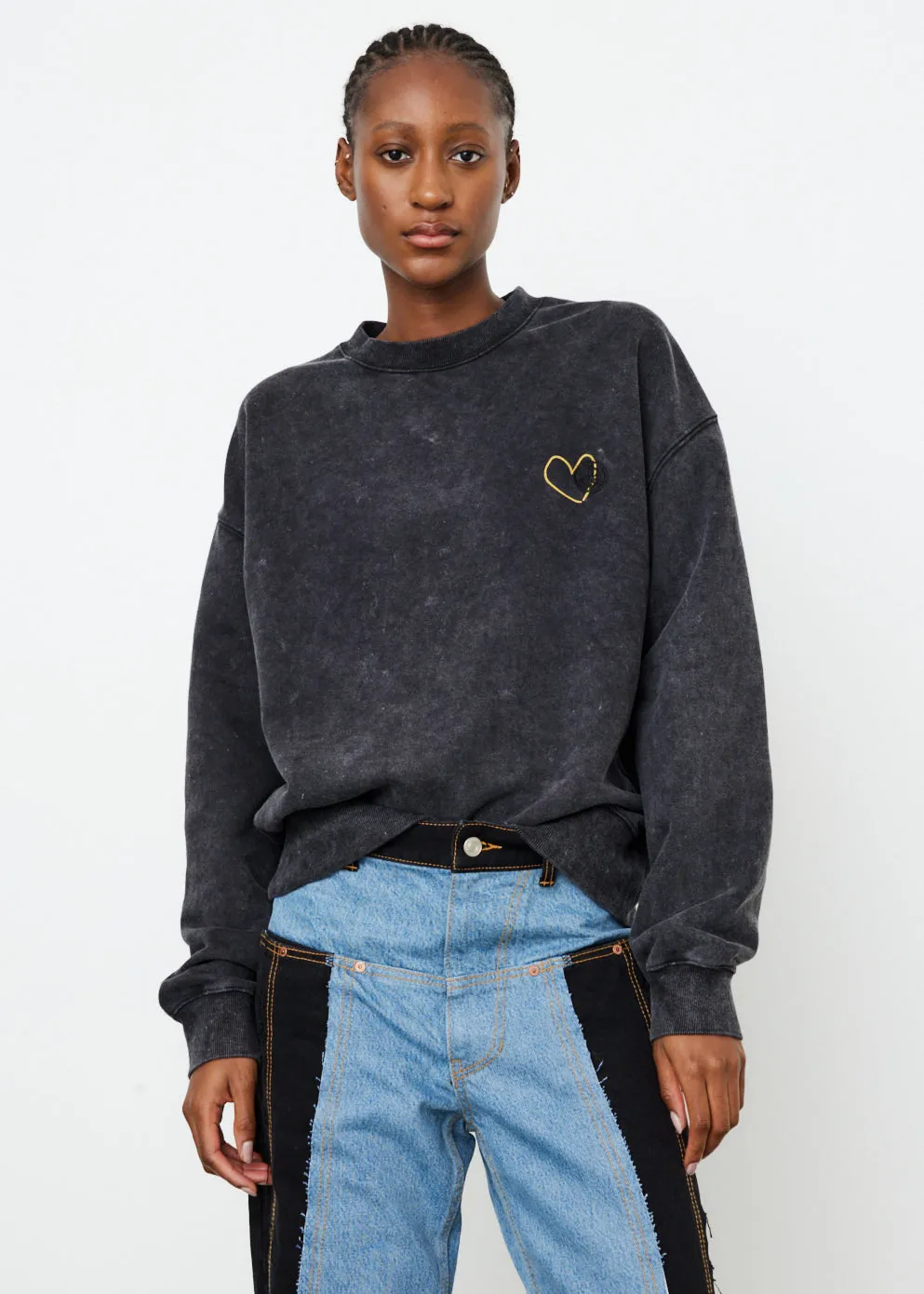 Heart Overdyed Sweatshirt