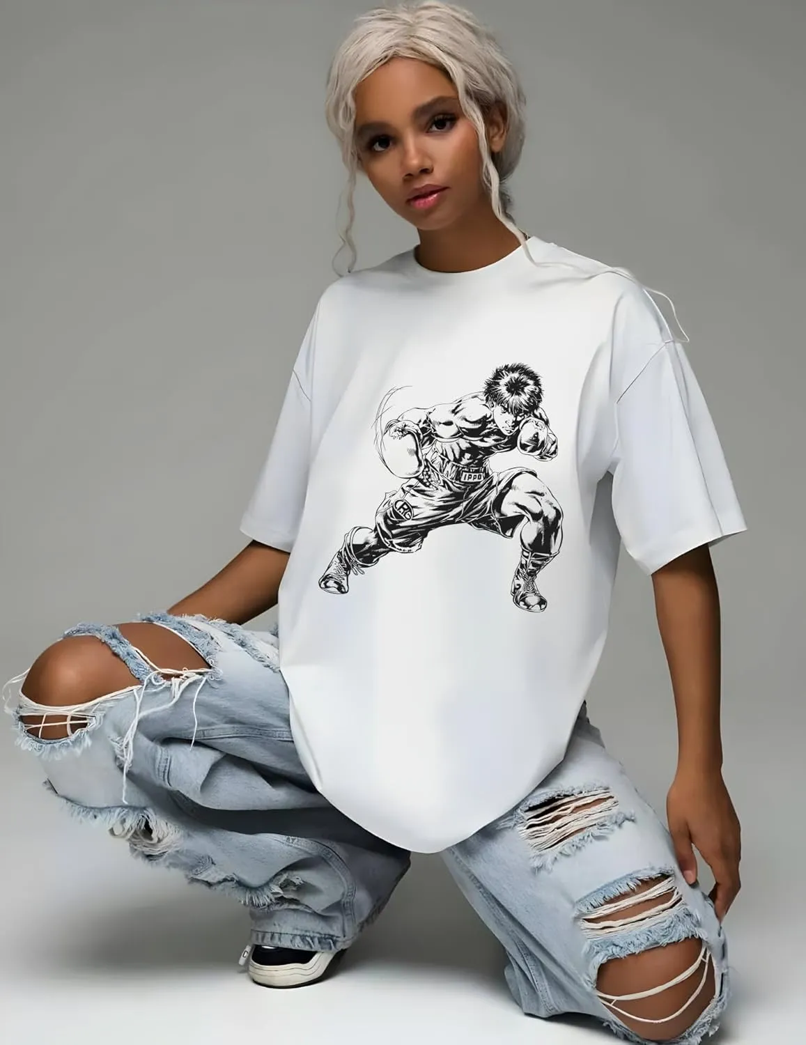 Japanese Anime Hajime No Ippo Merch Kamogawa Boxing, Manga T-Shirt, Unisex Vintage Y2K Graphic T-Shirt, Retro Aesthetic