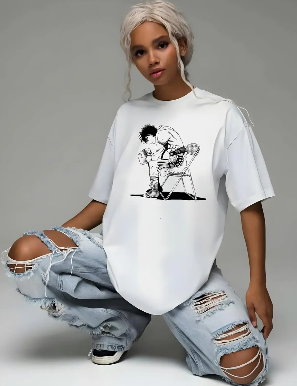 Japanese Anime Hajime No Ippo Merch Kamogawa Boxing, Manga T-Shirt, Unisex Vintage Y2K Graphic T-Shirt, Retro Aesthetic