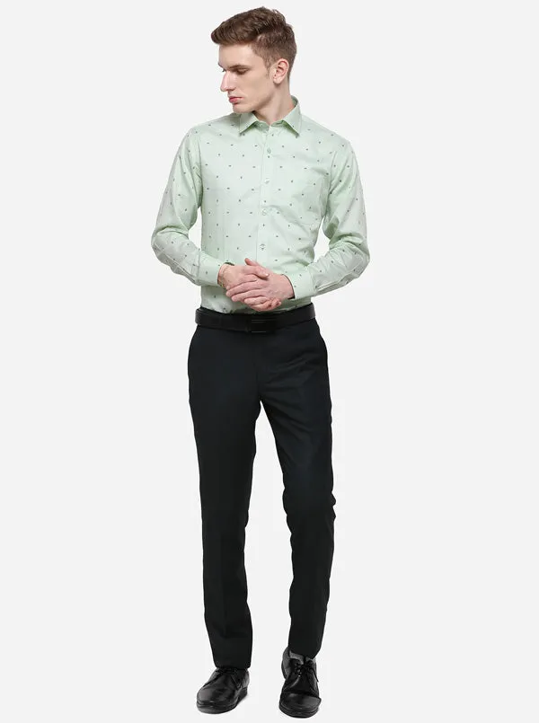 Light Pista Printed Slim Fit Formal Shirt | Metal