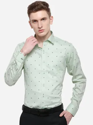 Light Pista Printed Slim Fit Formal Shirt | Metal