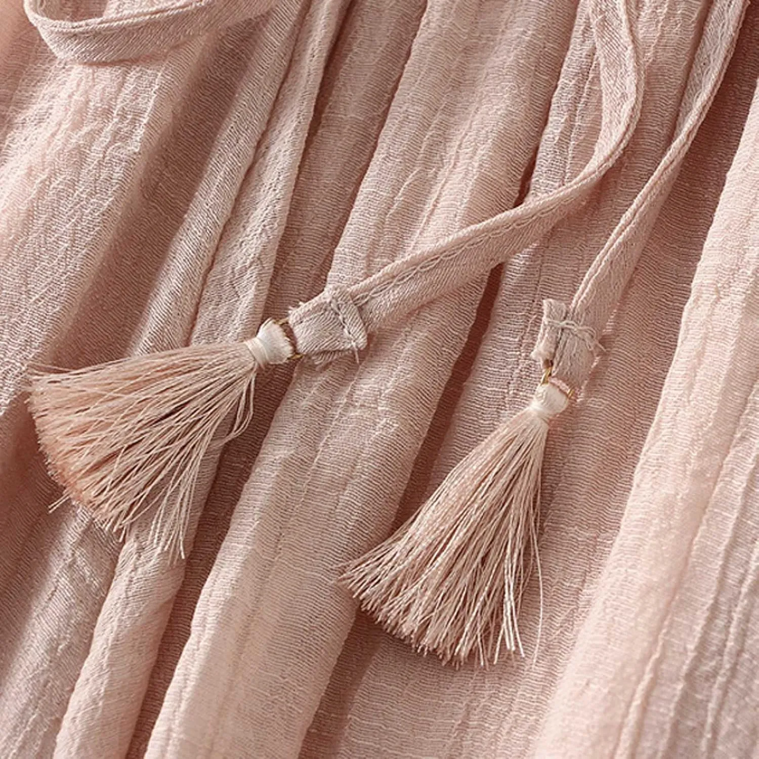 Linen Midi Skirts for Women Summer Casual Elastic Waist Drawstring Pleated Skirts A-Linen Flowy Swing Beach Skirt