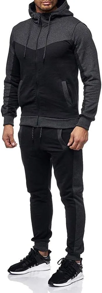 Marine Royal Track Suits for Men Set Full Zip Sweatsuit Outdoor Jogging Men Tracksuits