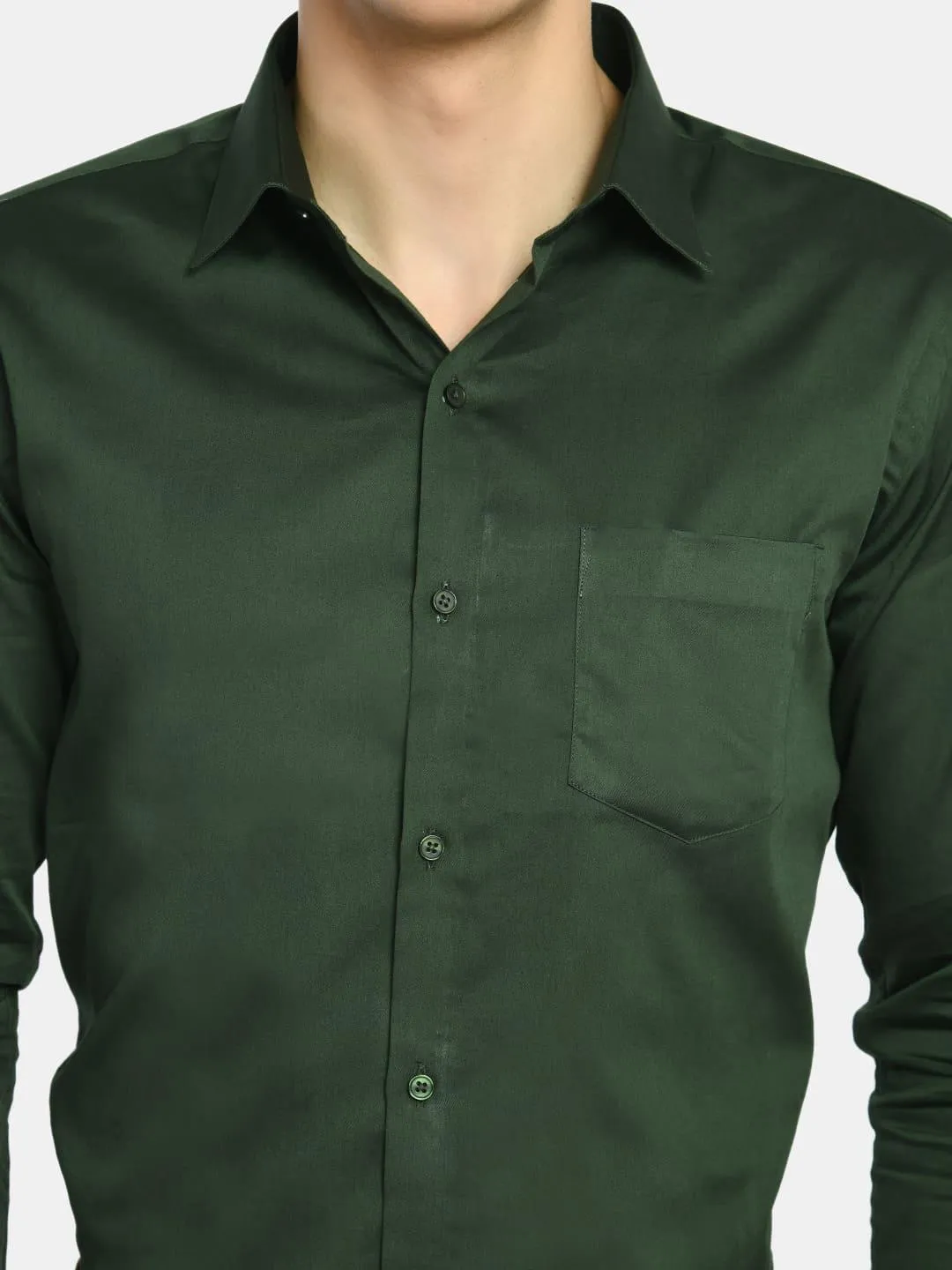 Men's B. Green Regular Fit Solid Giza Cotton Formal Shirt