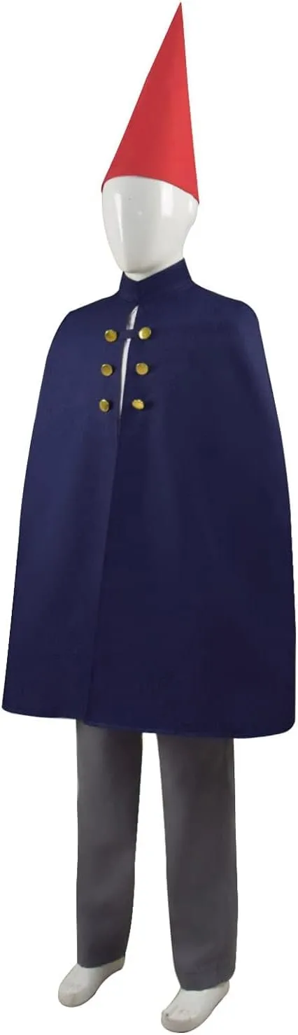 Mens Over The Garden Wall Cosplay Wirt Mantle Costume Cloak with Hat Halloween Outfits Uniform Robe